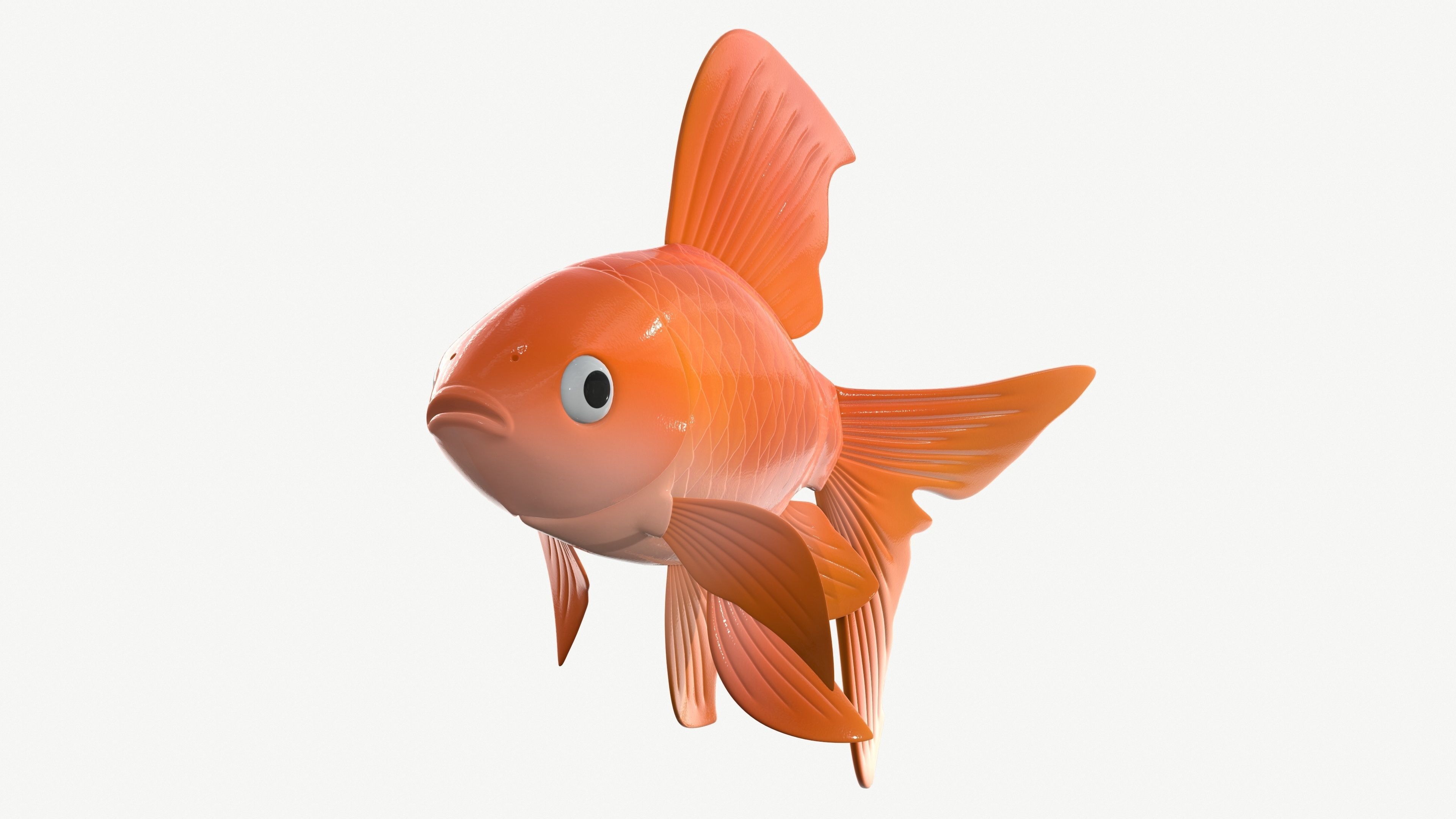 Goldfish cartoon 3D model_6
