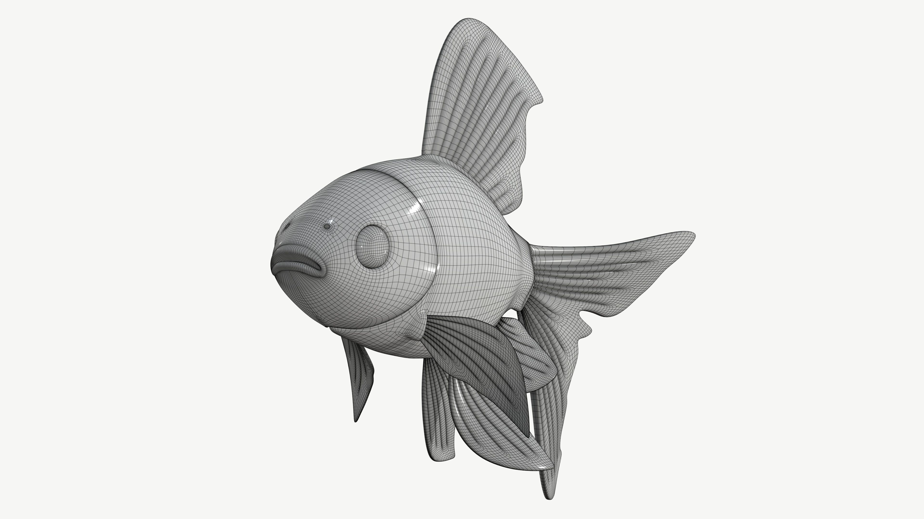 Goldfish cartoon 3D model_11