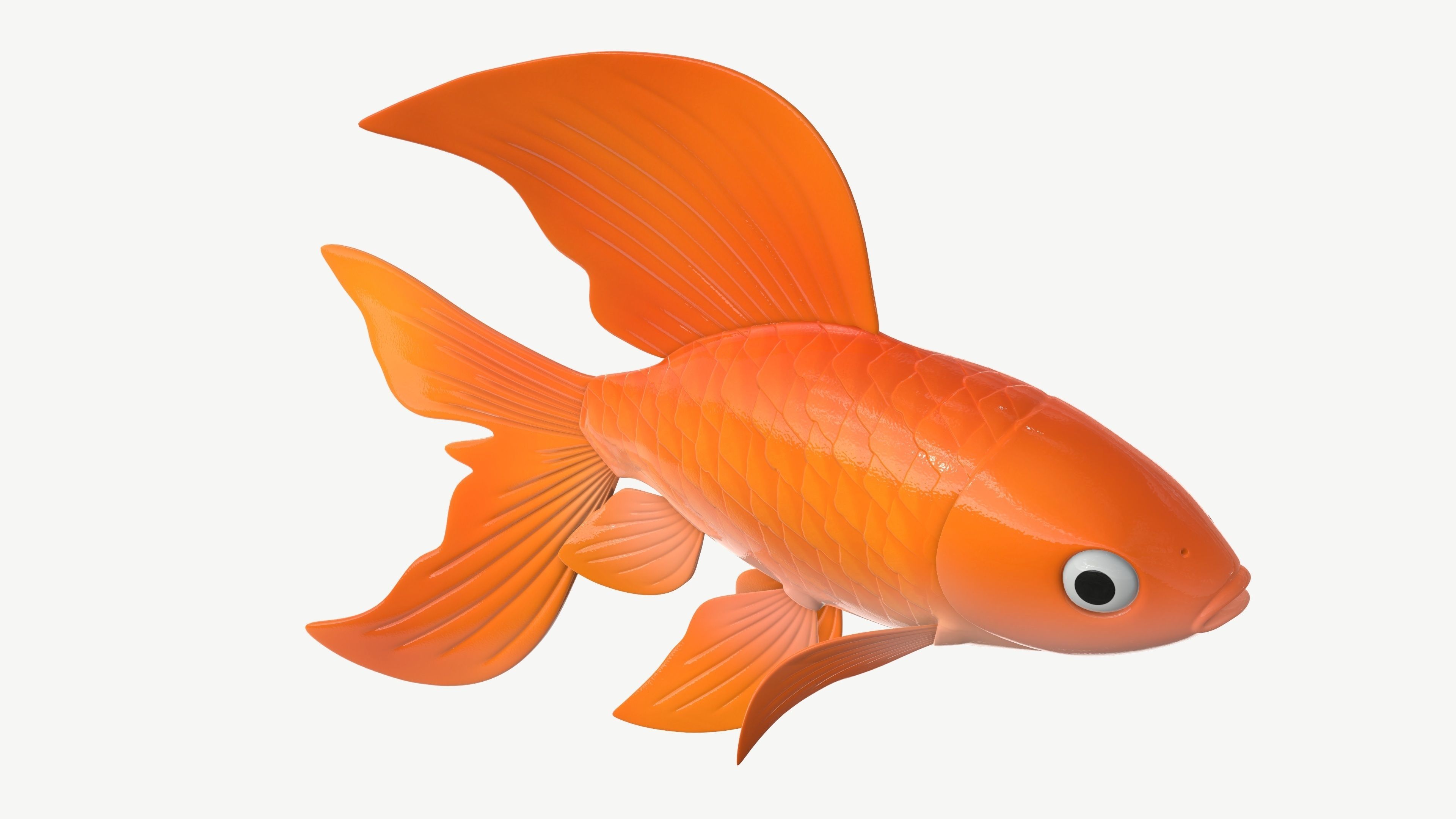 Goldfish cartoon 3D model_3