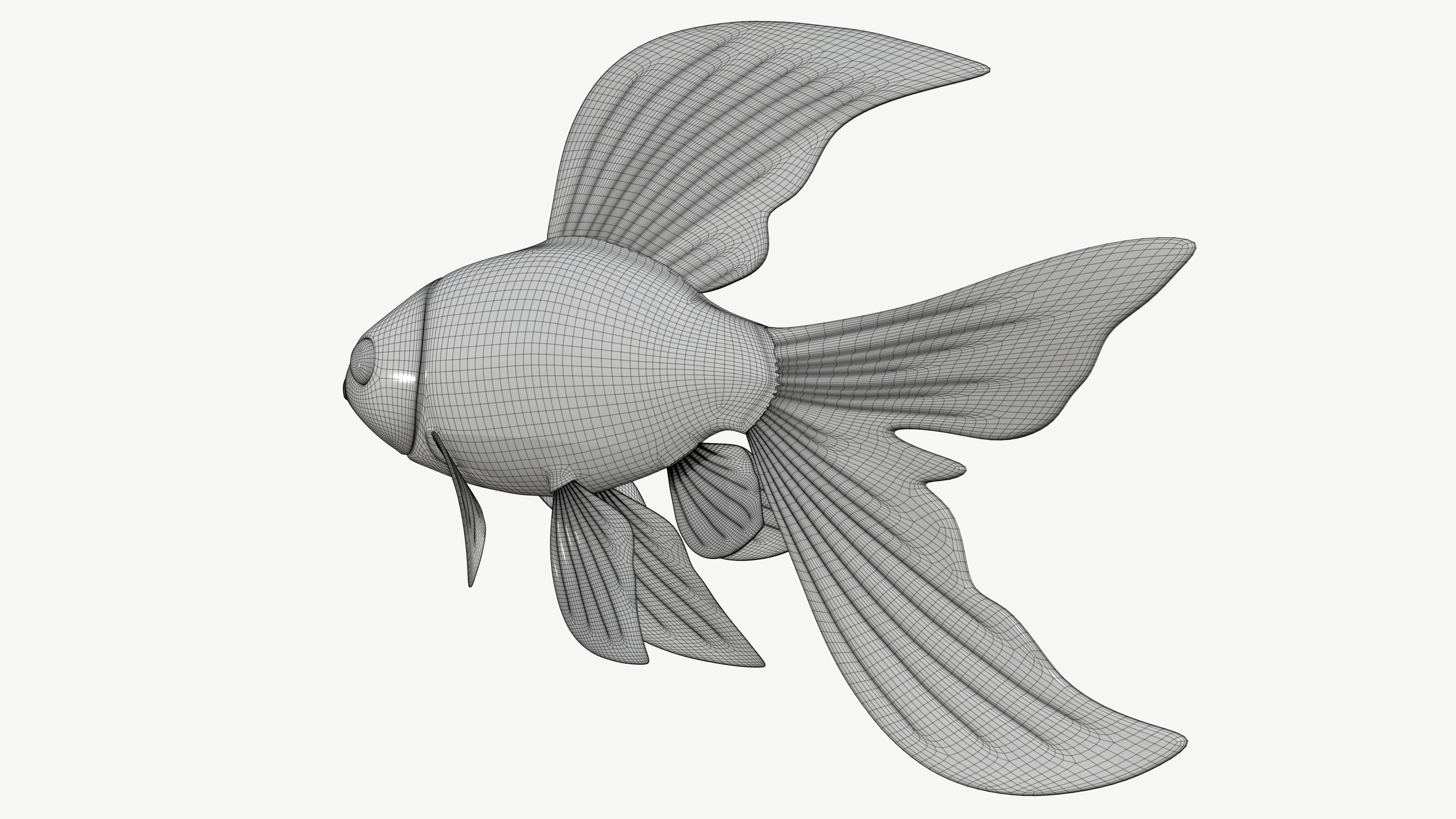 Goldfish cartoon 3D model_10