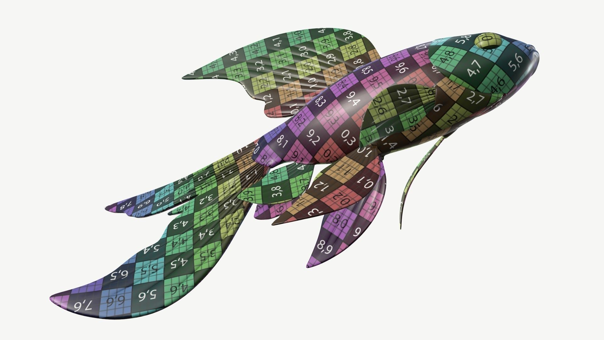 Goldfish cartoon 3D model_14