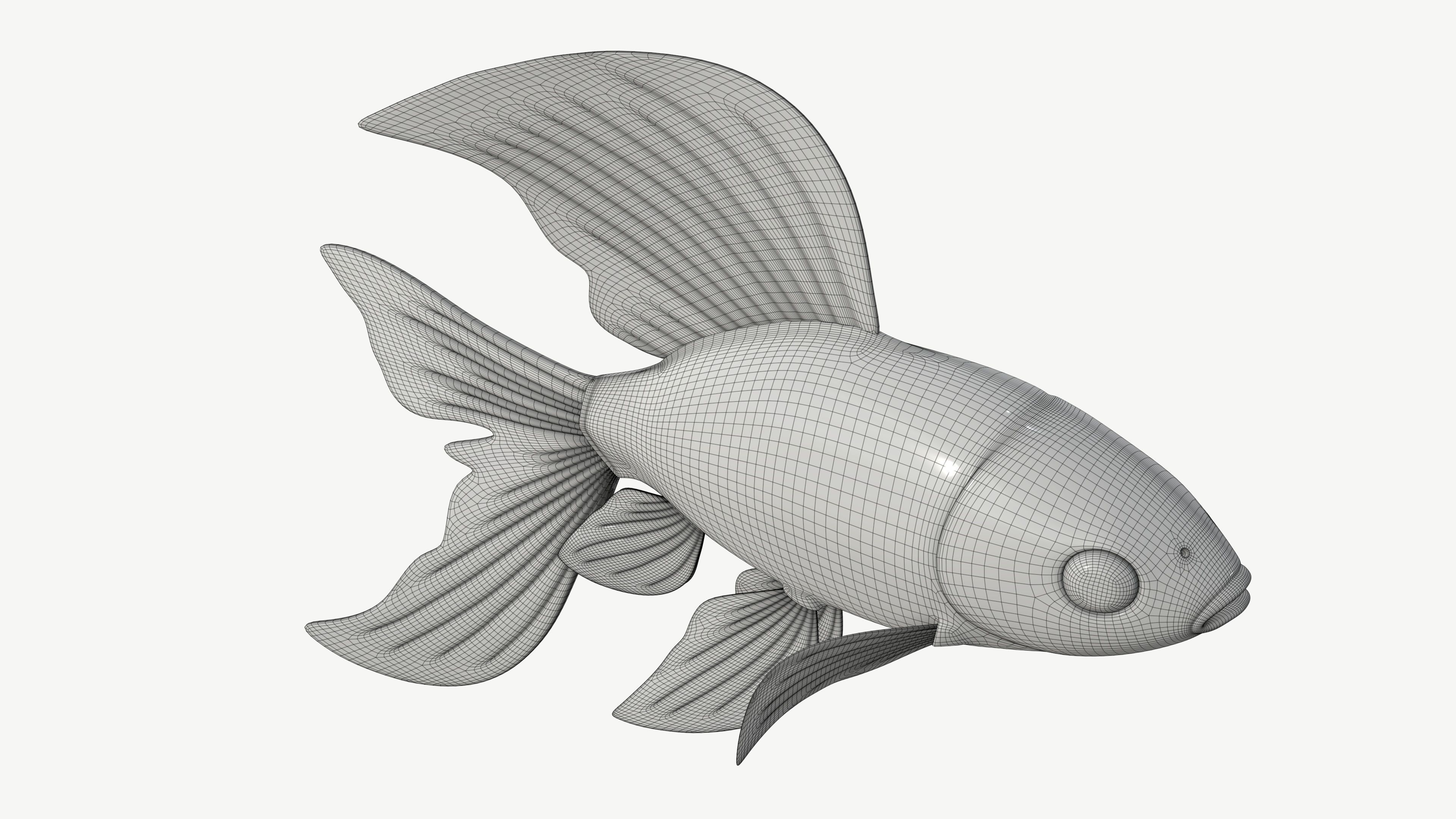Goldfish cartoon 3D model_8