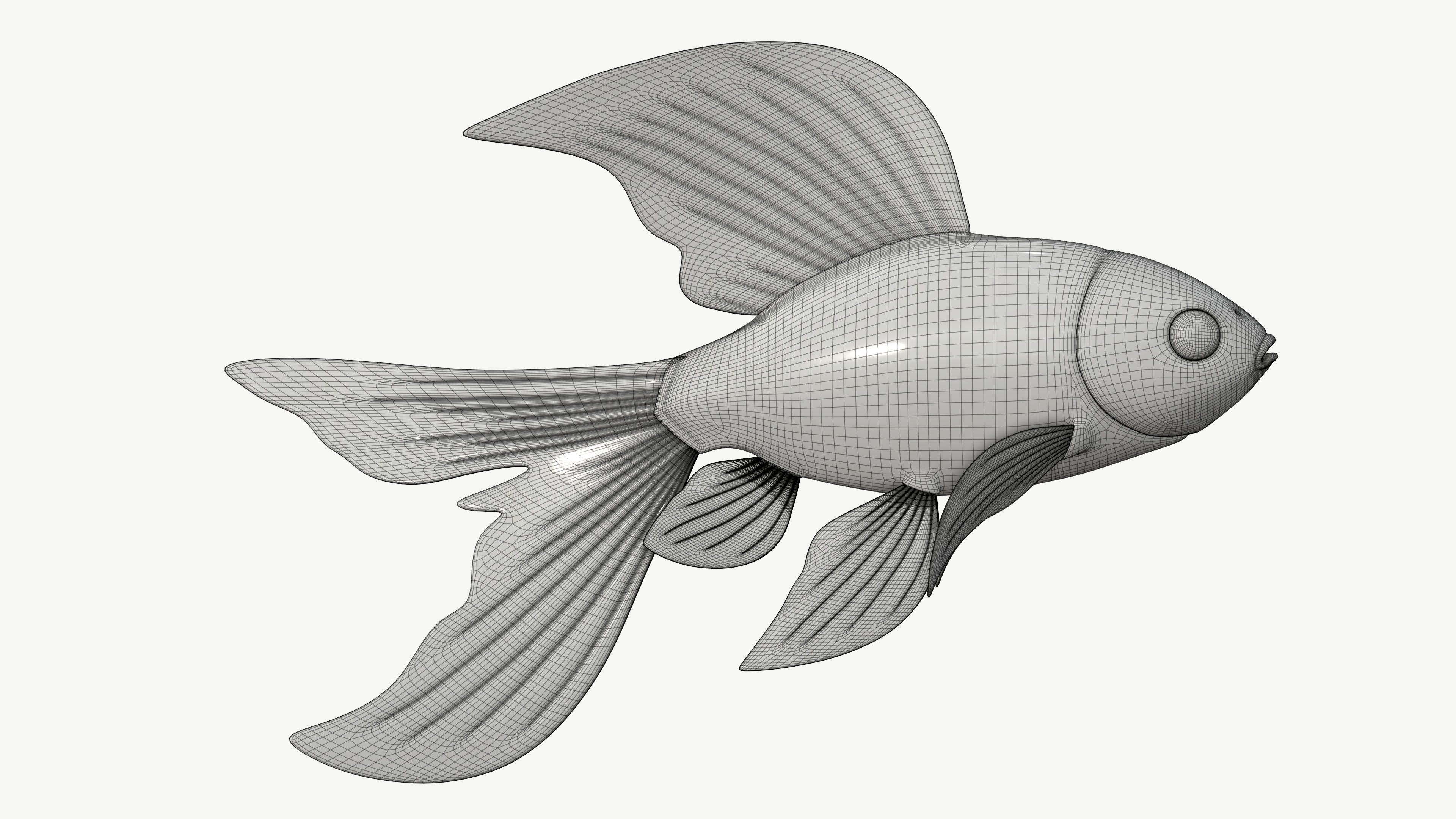 Goldfish cartoon 3D model_7