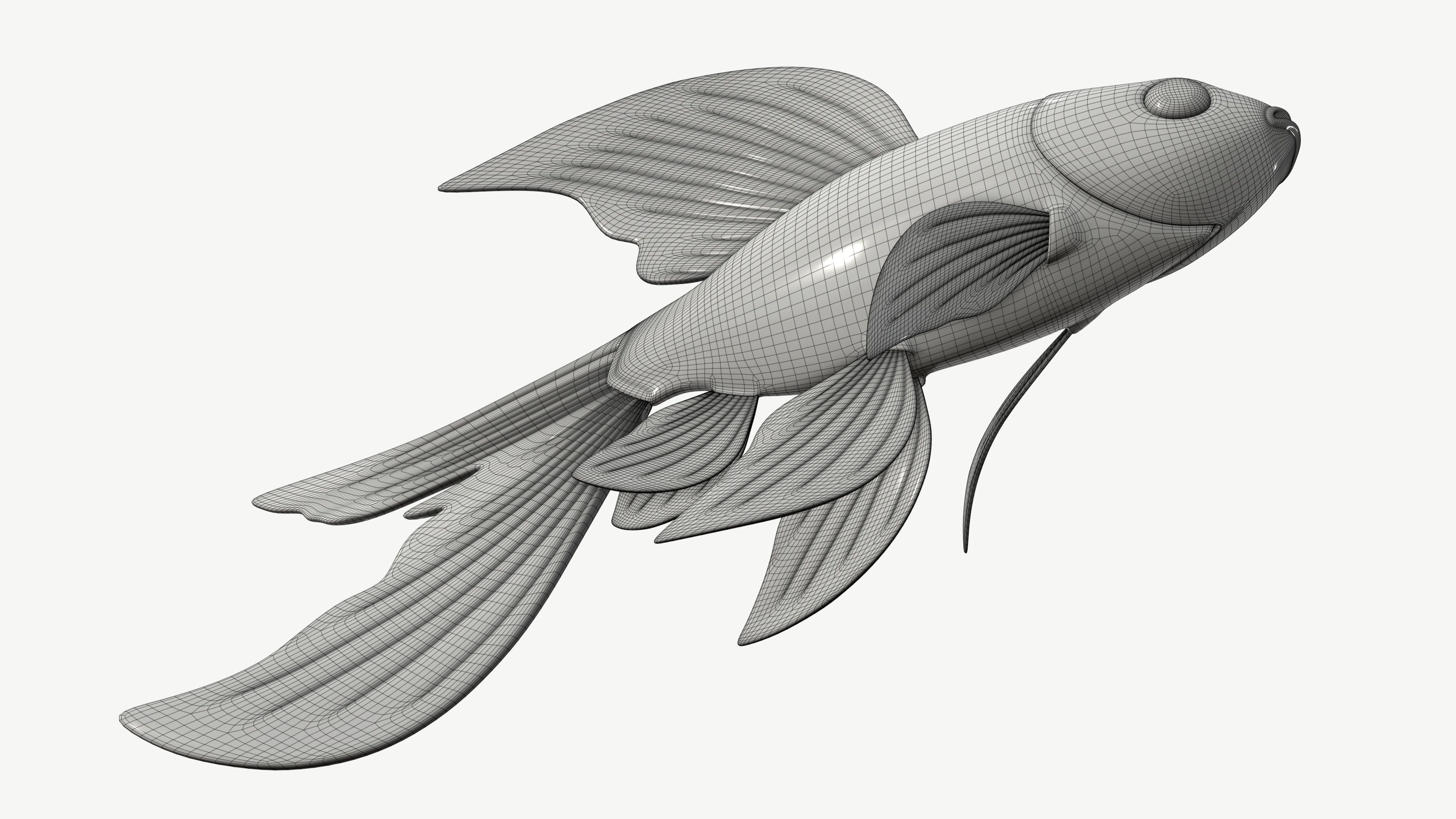 Goldfish cartoon 3D model_9