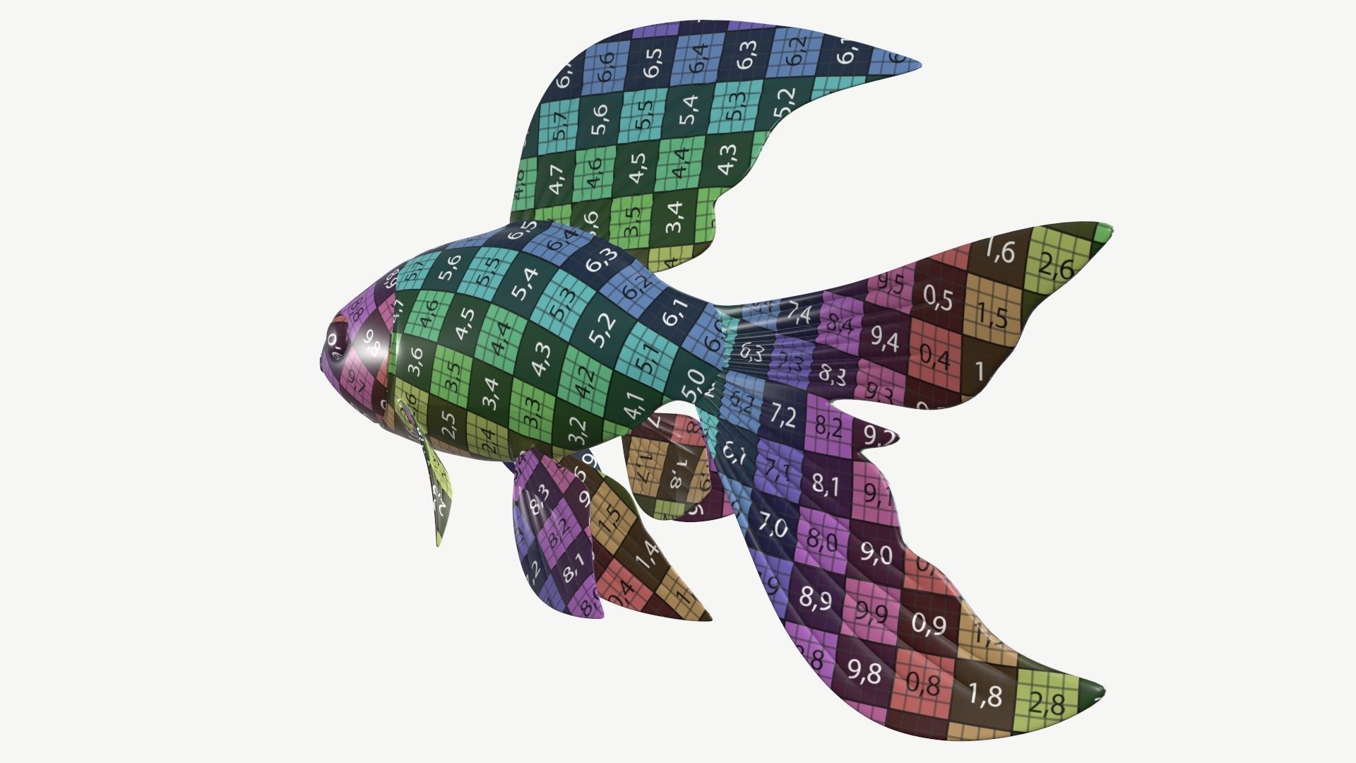 Goldfish cartoon 3D model_15