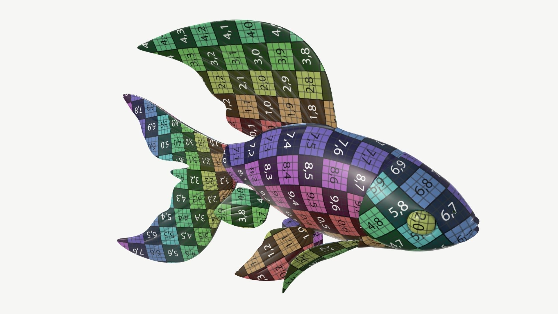 Goldfish cartoon 3D model_13