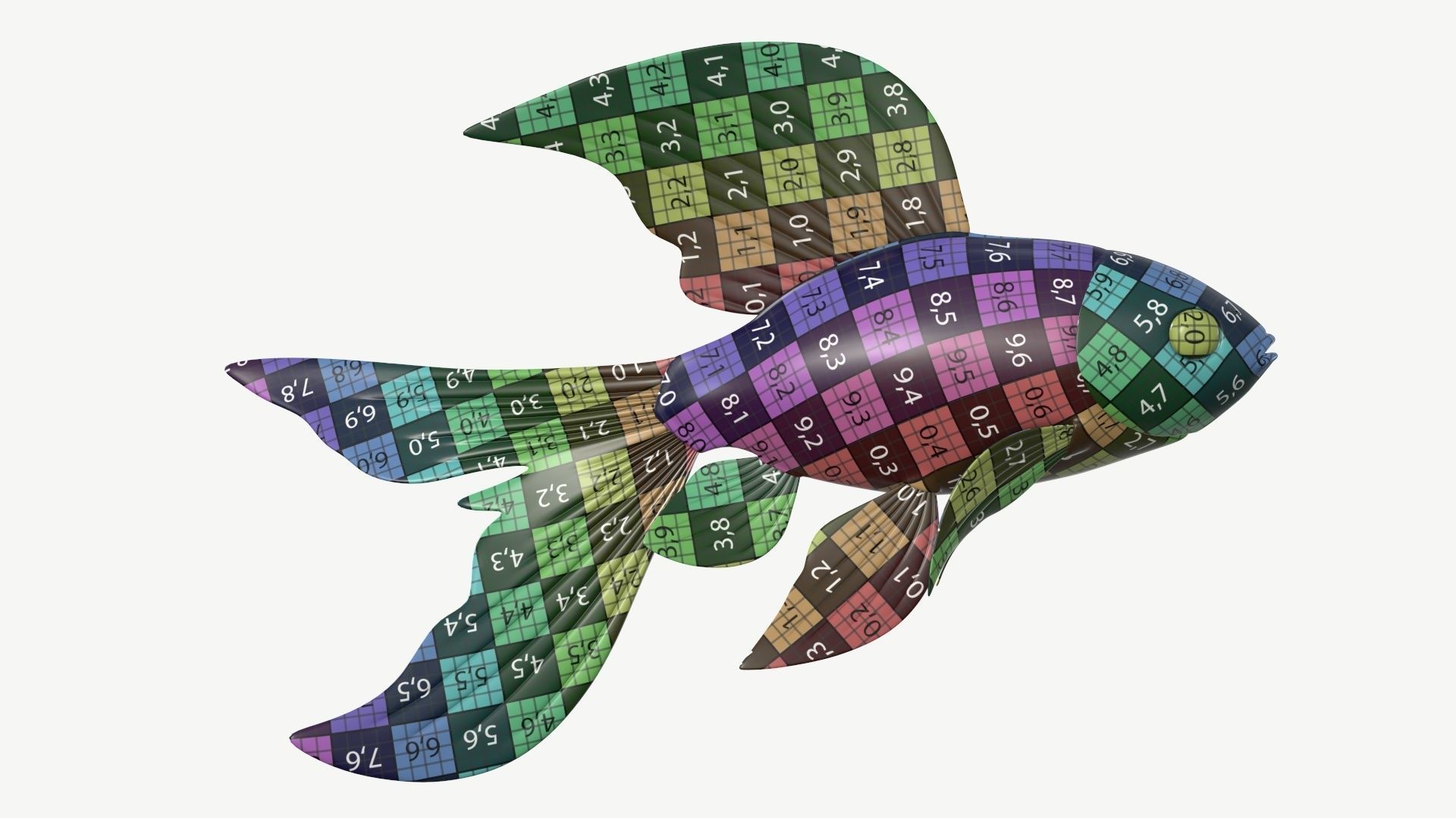 Goldfish cartoon 3D model_12