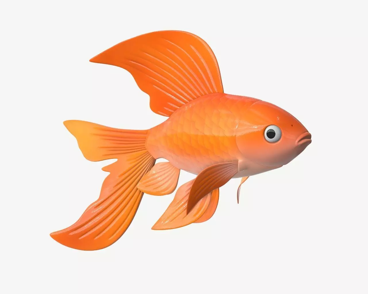 Goldfish cartoon 3D model_0