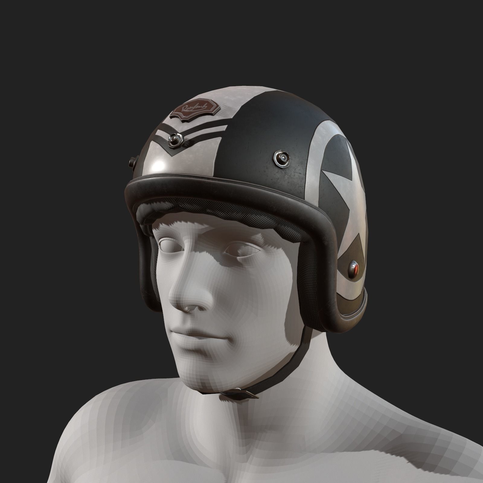 Helmet racer scifi Generic sport Low-poly 3D model_7