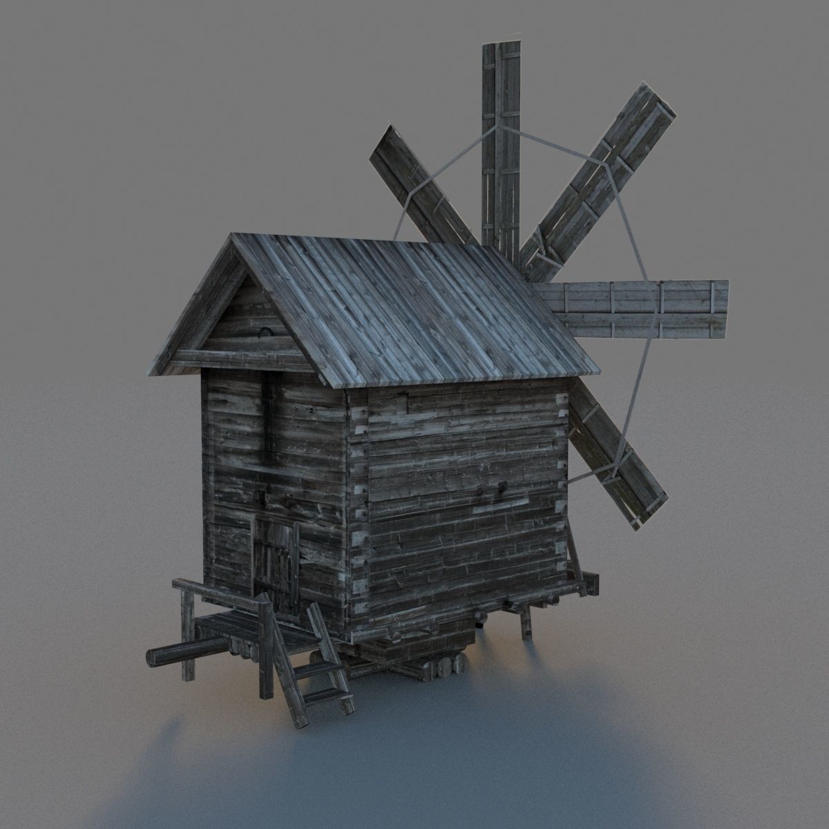 Windmill on Kizhi Island 3D model_2