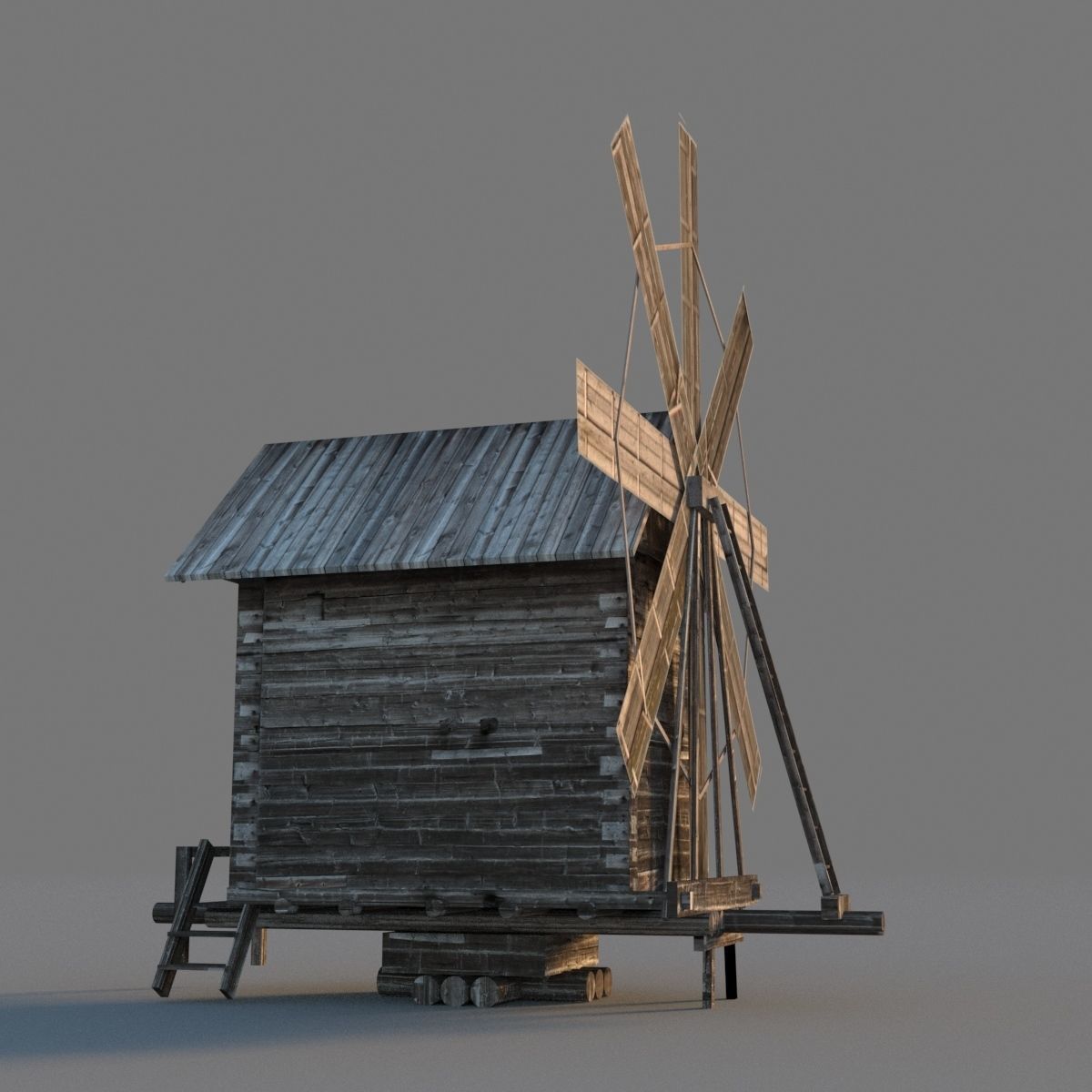 Windmill on Kizhi Island 3D model_1
