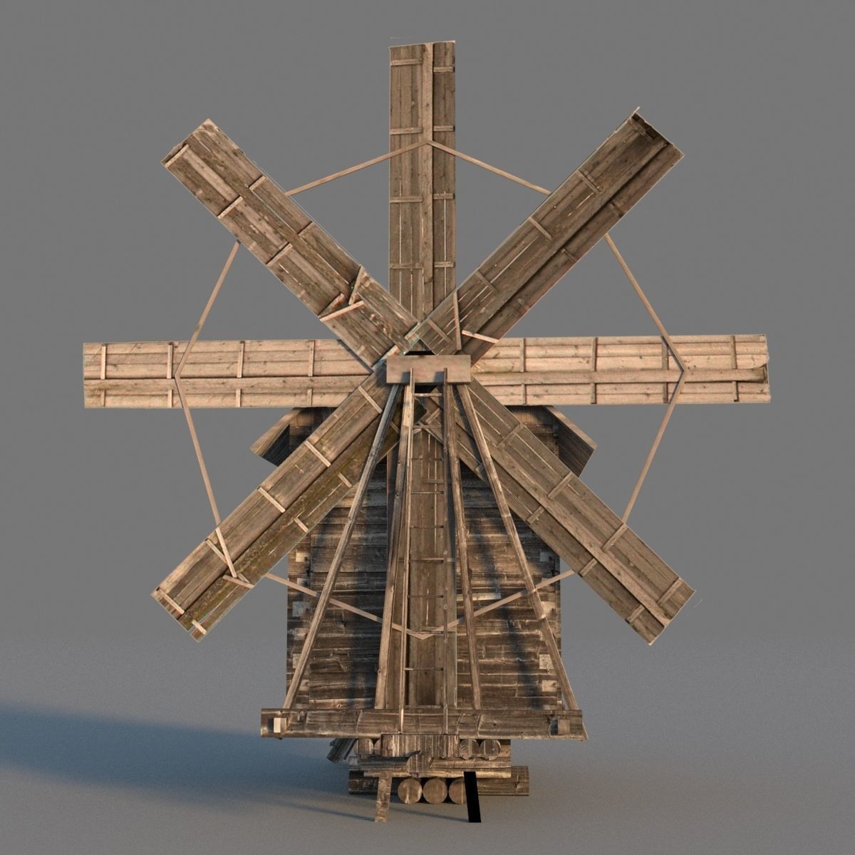 Windmill on Kizhi Island 3D model_4
