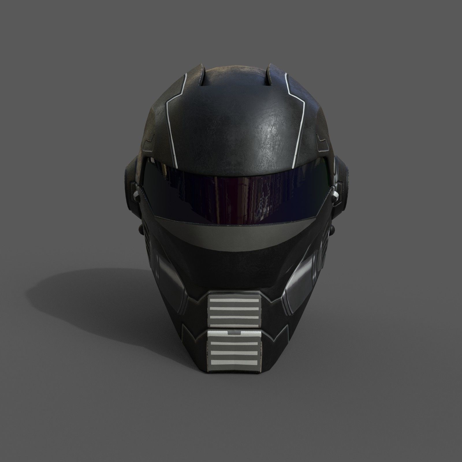 Helmet military Scifi low poly combat  Low-poly 3D model_1