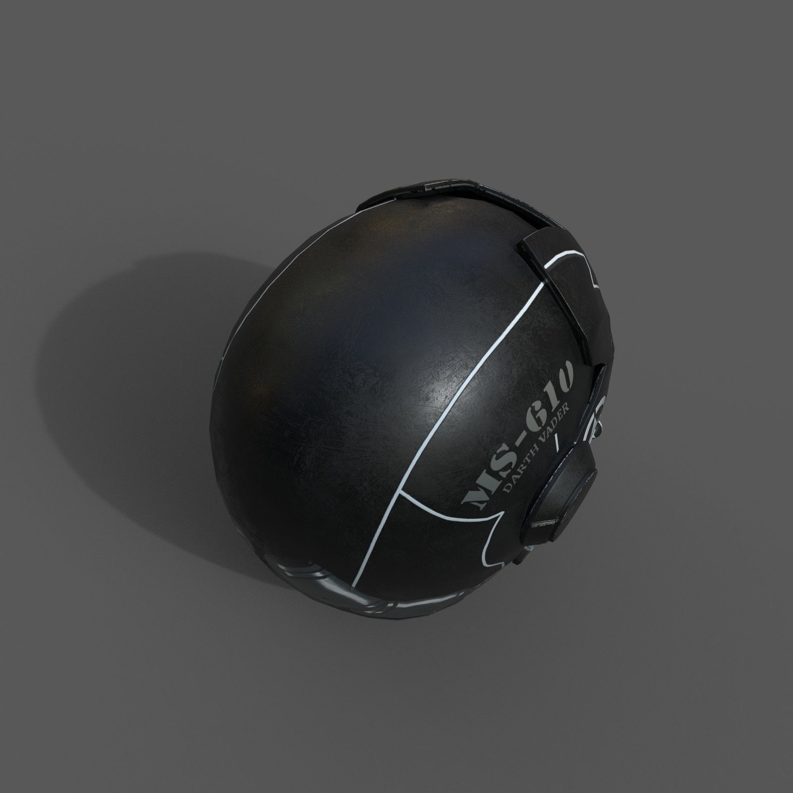 Helmet military Scifi low poly combat  Low-poly 3D model_5