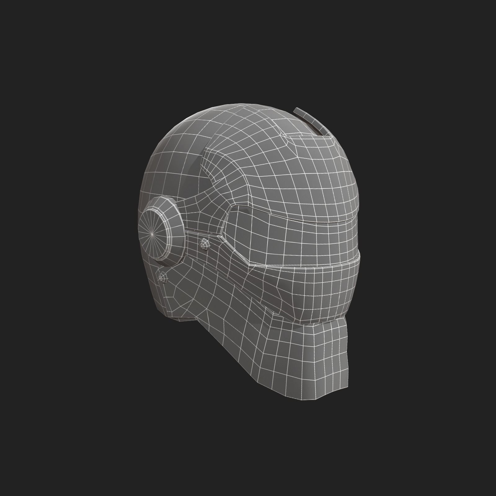 Helmet military Scifi low poly combat  Low-poly 3D model_6