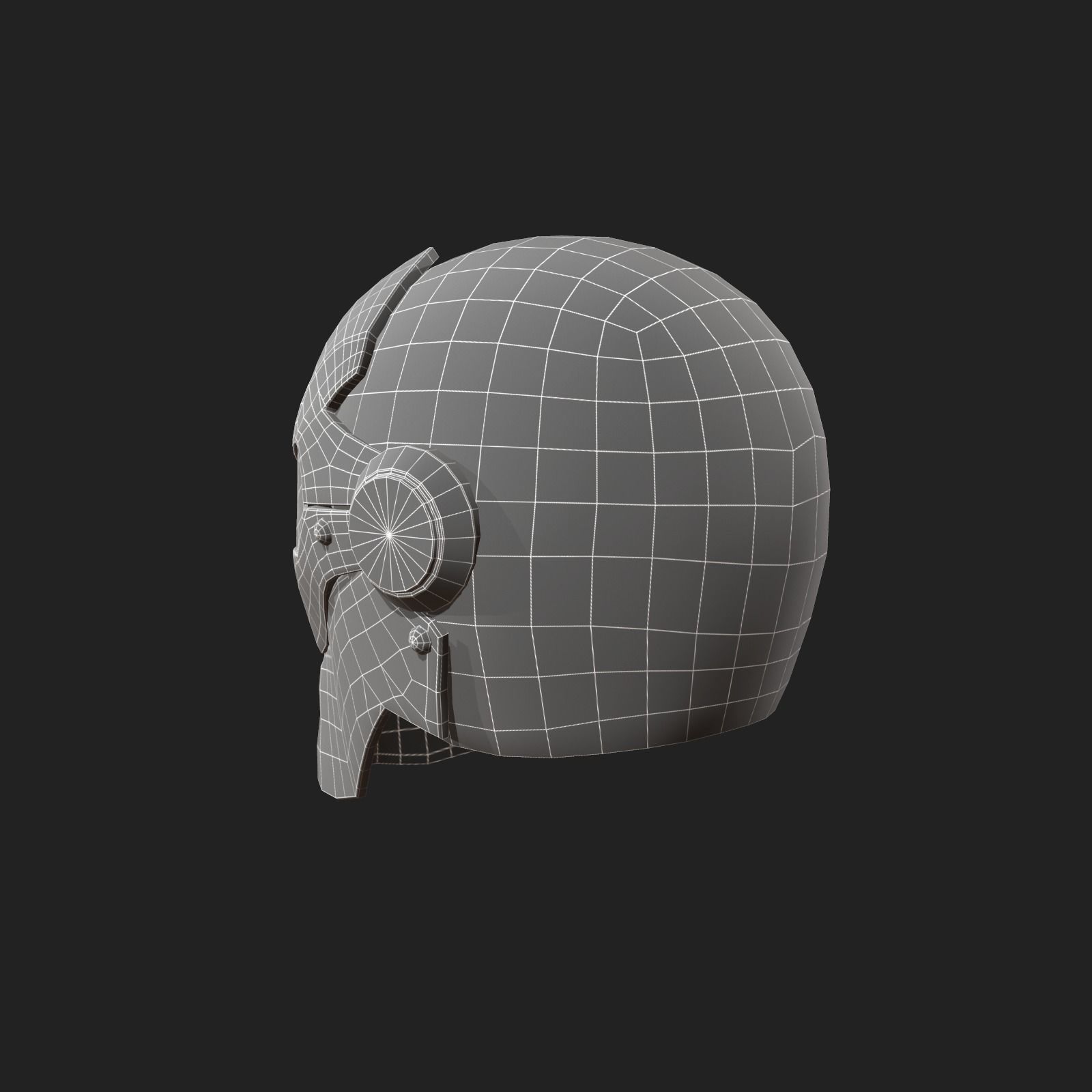 Helmet military Scifi low poly combat  Low-poly 3D model_7