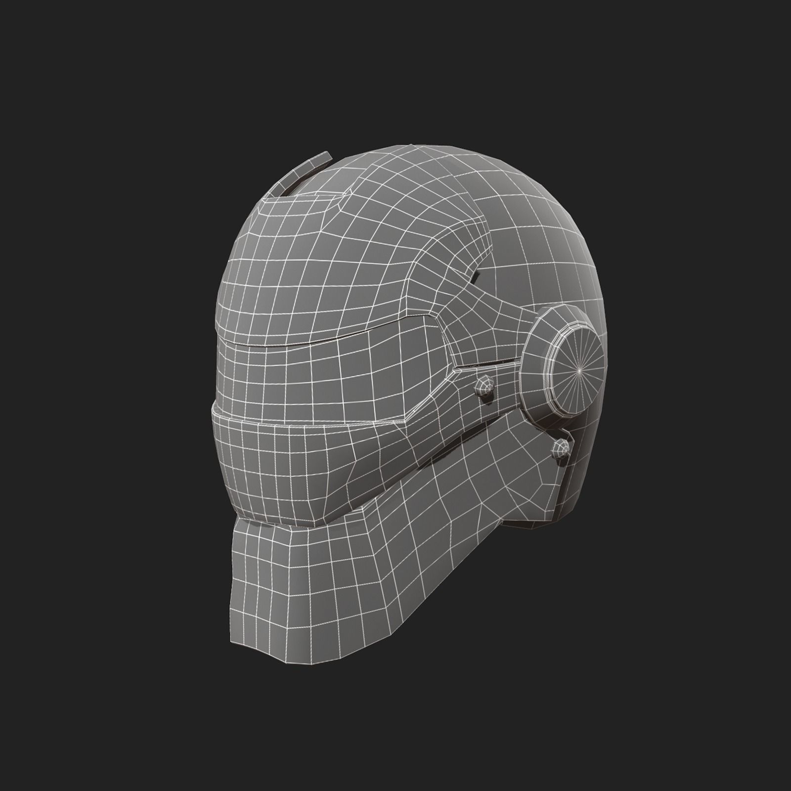 Helmet military Scifi low poly combat  Low-poly 3D model_9