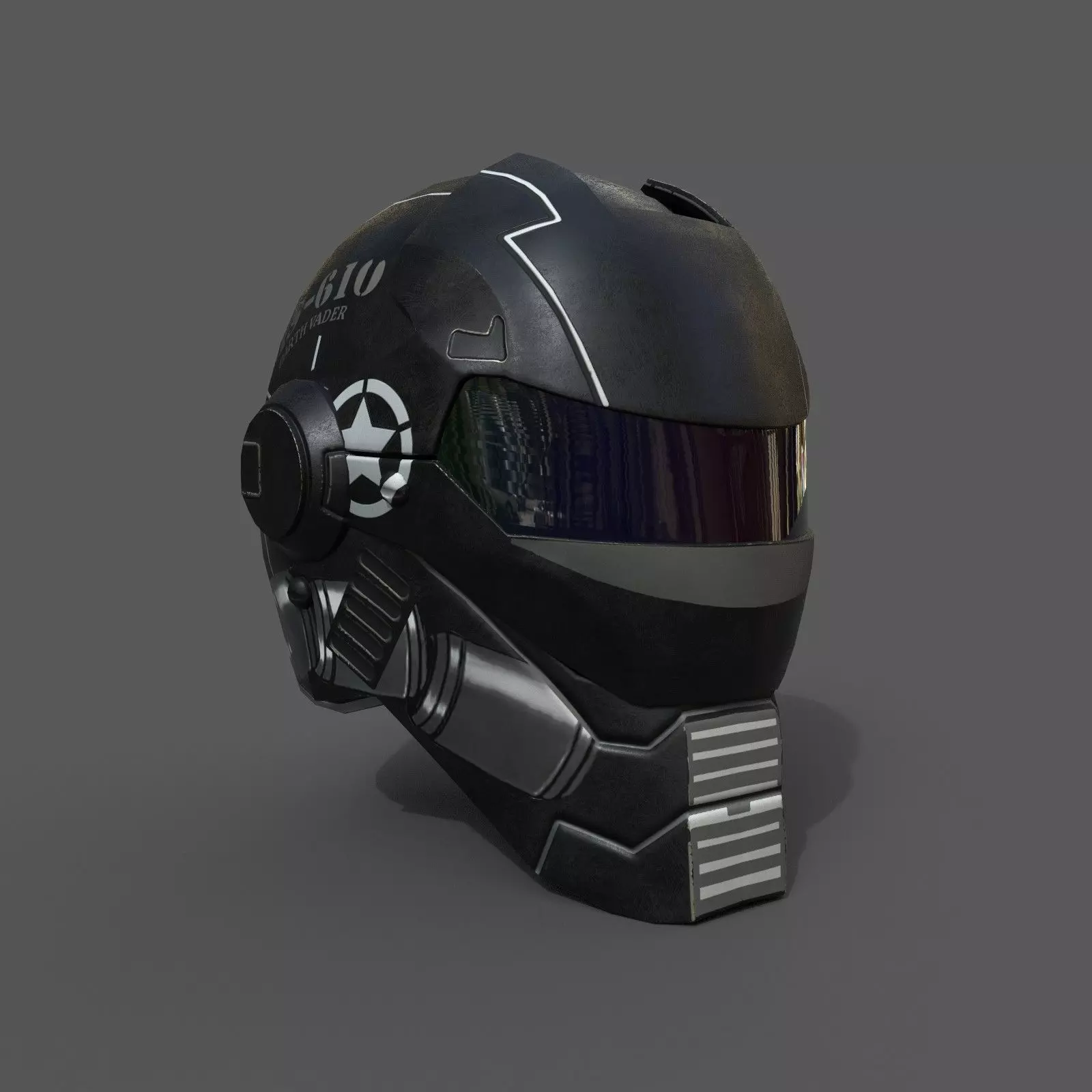 Helmet military Scifi low poly combat  Low-poly 3D model_0