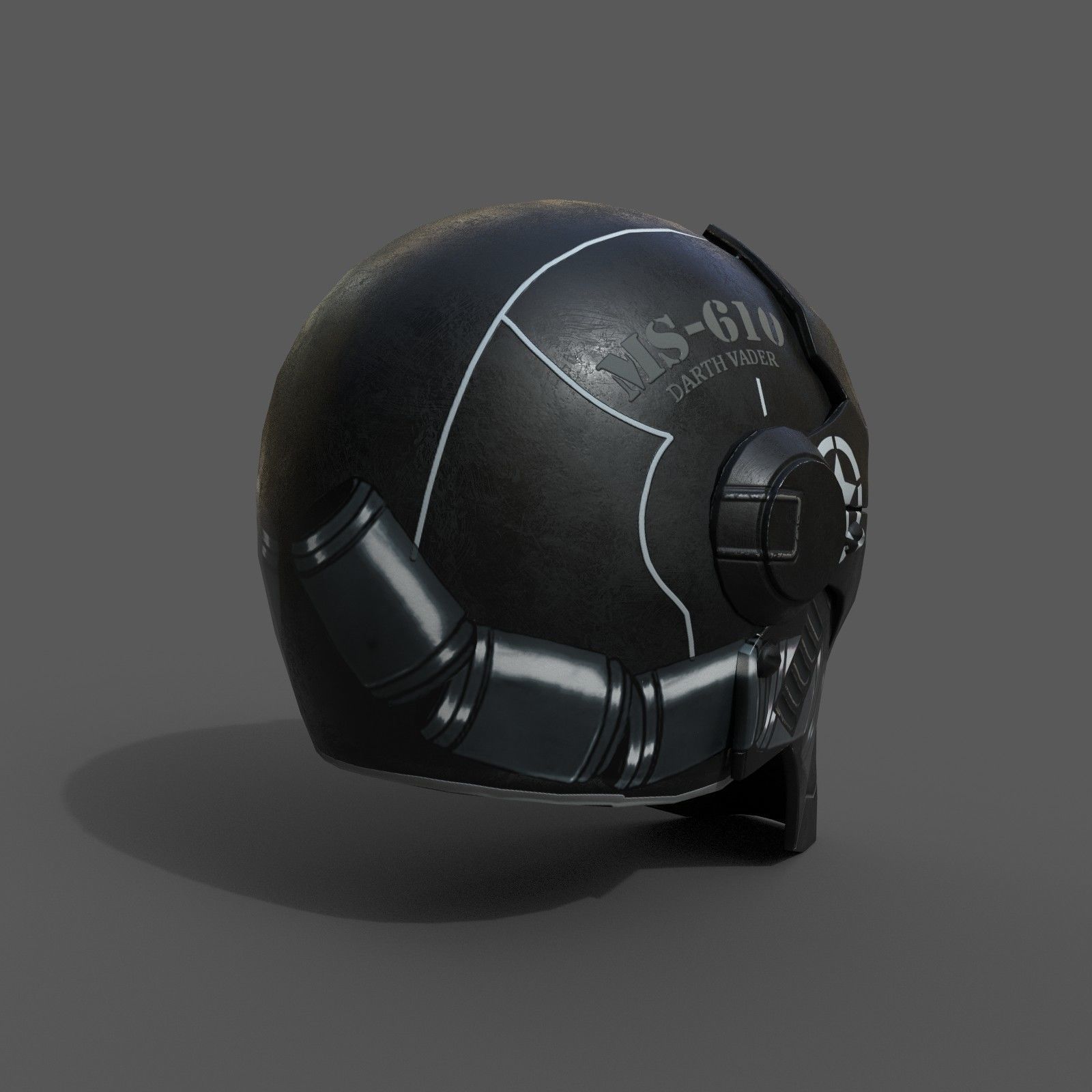 Helmet military Scifi low poly combat  Low-poly 3D model_3