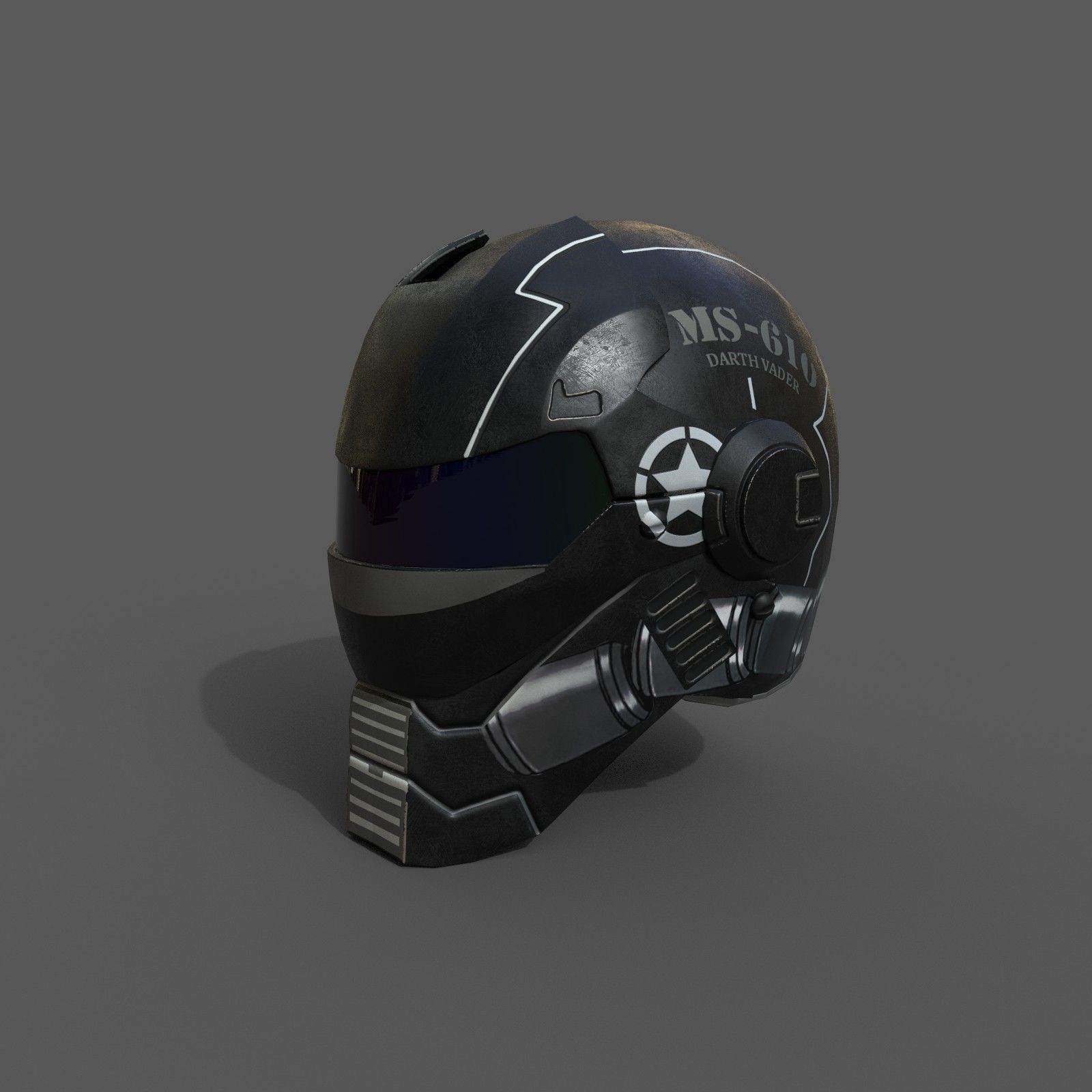 Helmet military Scifi low poly combat  Low-poly 3D model_2