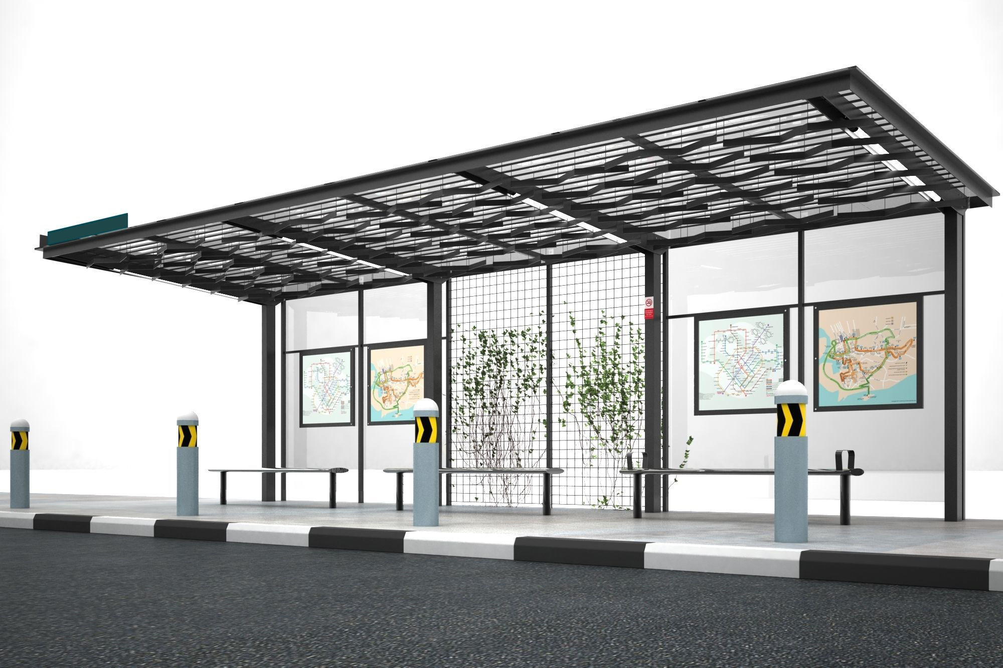BUS SHELTER TYPE 2 3D model_2