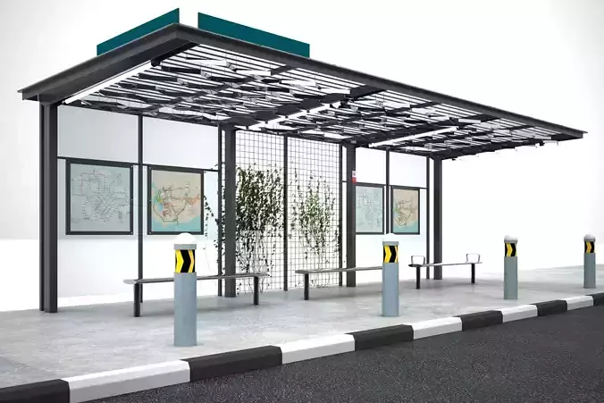 BUS SHELTER TYPE 2 3D model BUS SHELTER TYPE 2 3D model