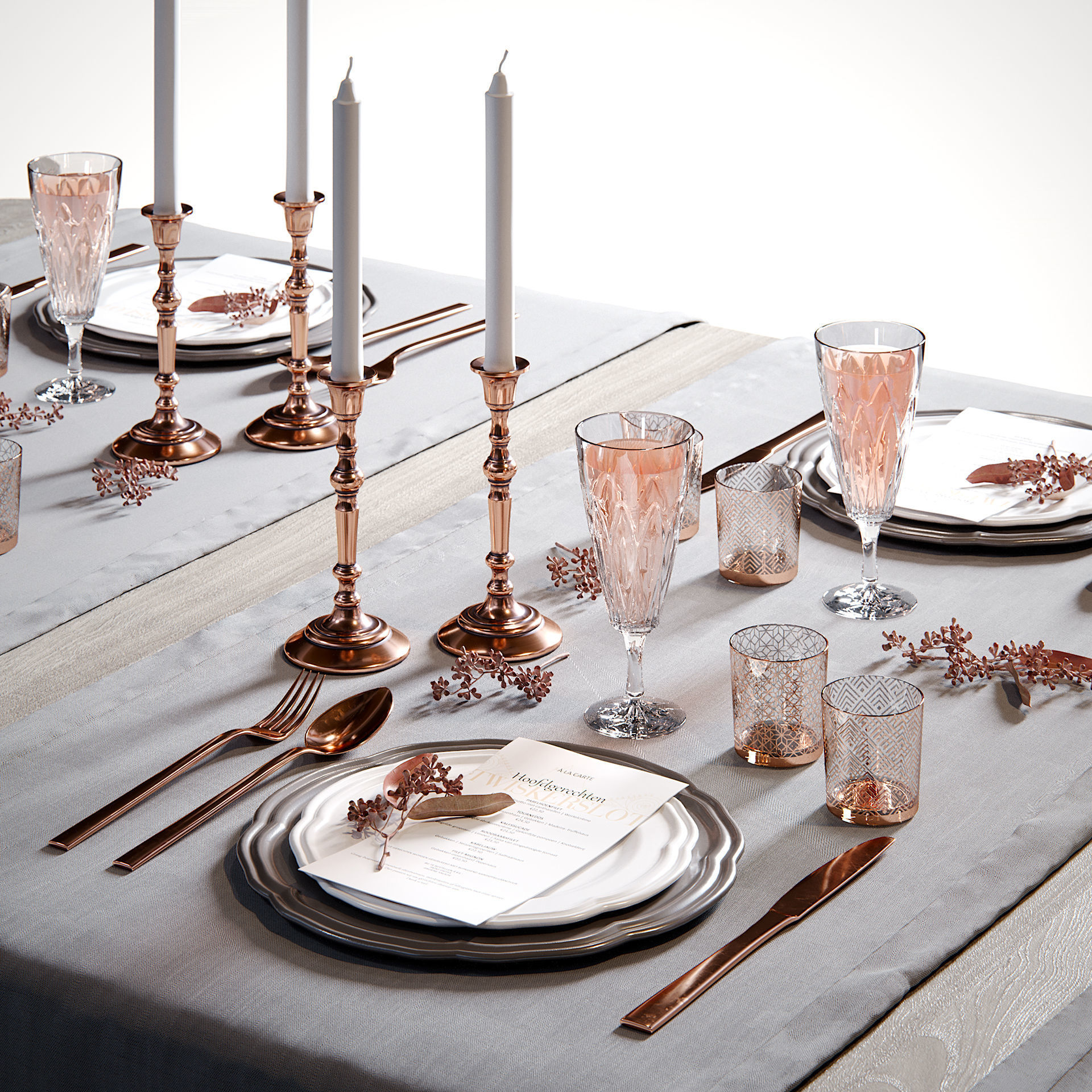 Table setting 2 3D model_2