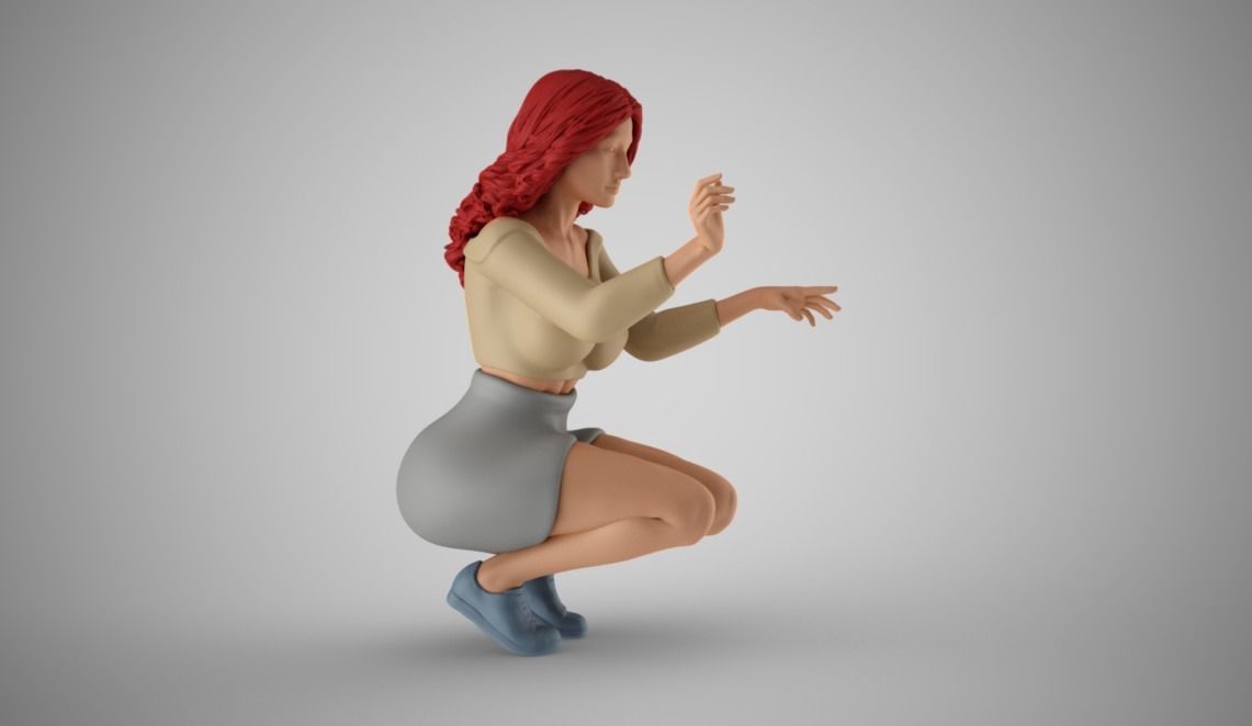 Squatting Woman