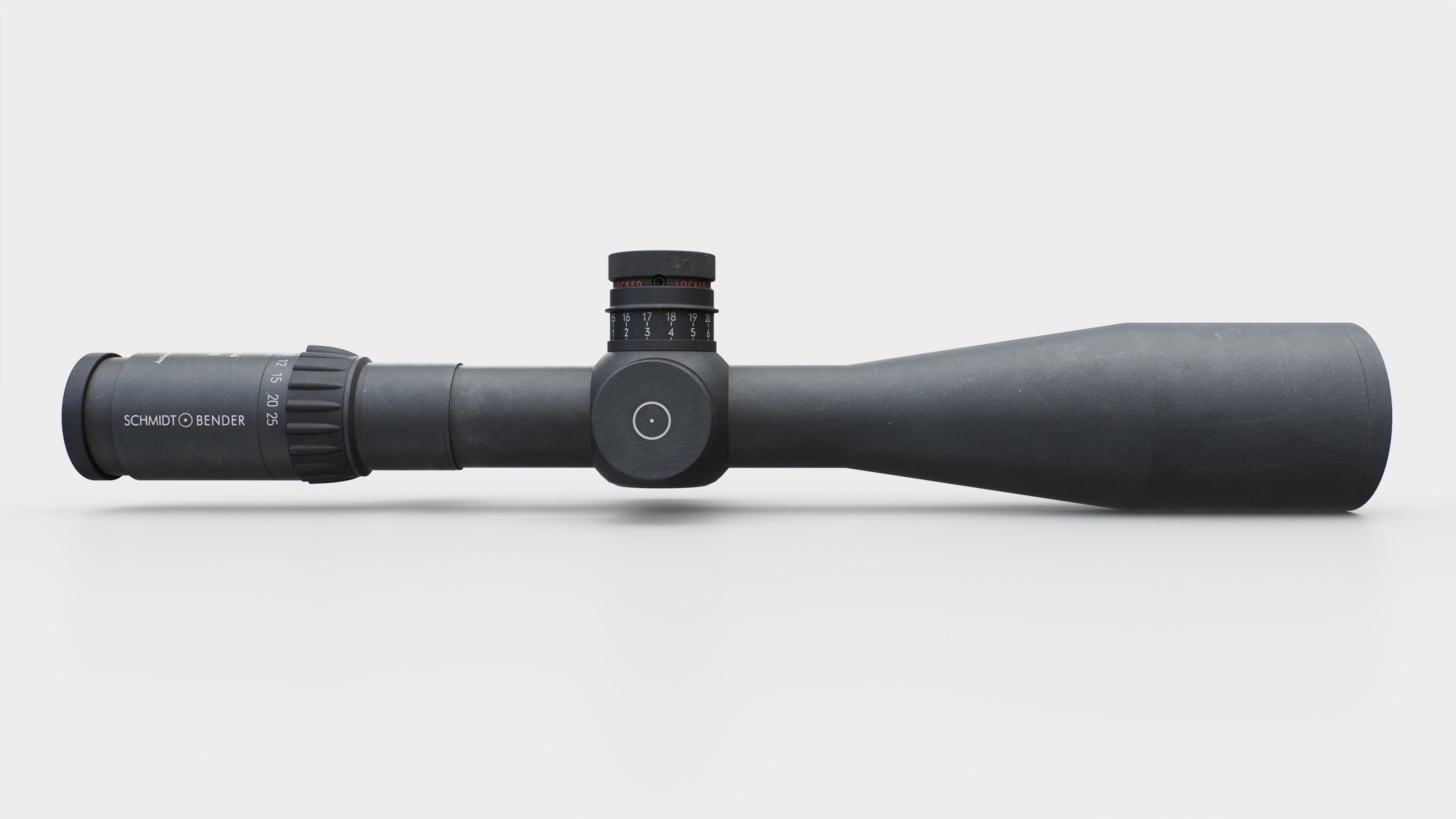 Schmidt and Bender 5-25x56 PM II Precision Rifle Scope Low-poly 3D model_12
