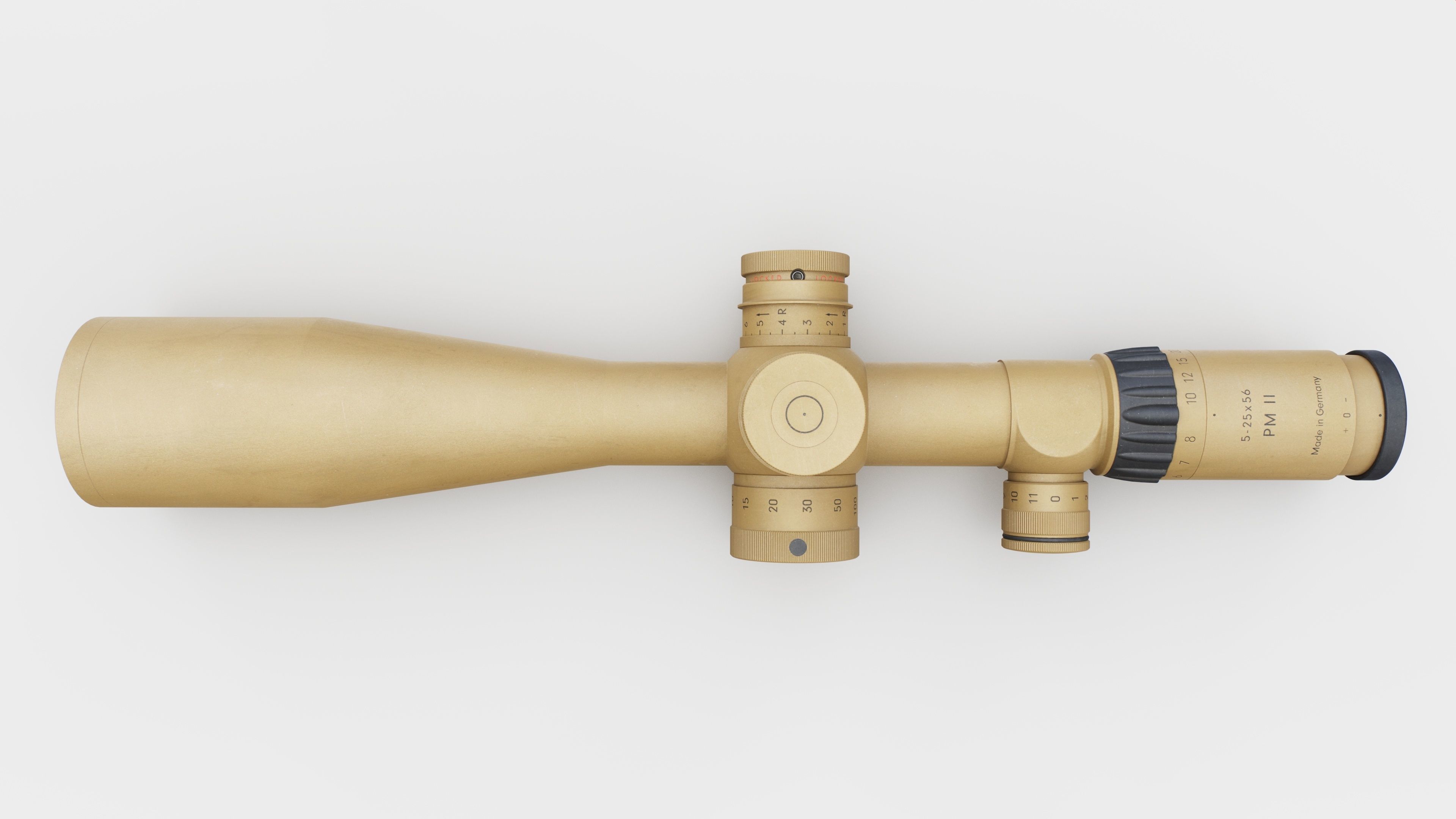 Schmidt and Bender 5-25x56 PM II Precision Rifle Scope Low-poly 3D model_17