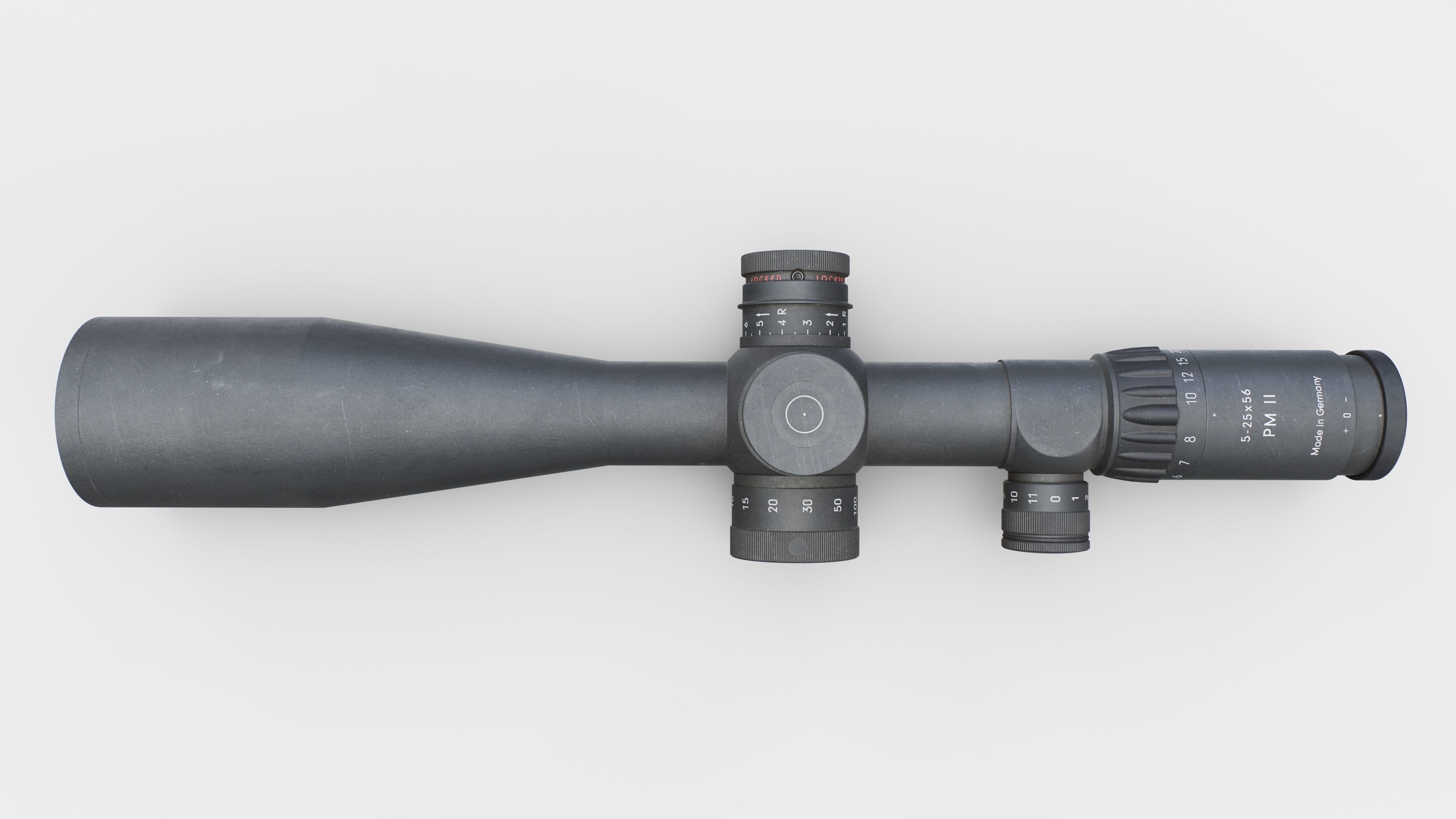 Schmidt and Bender 5-25x56 PM II Precision Rifle Scope Low-poly 3D model_16