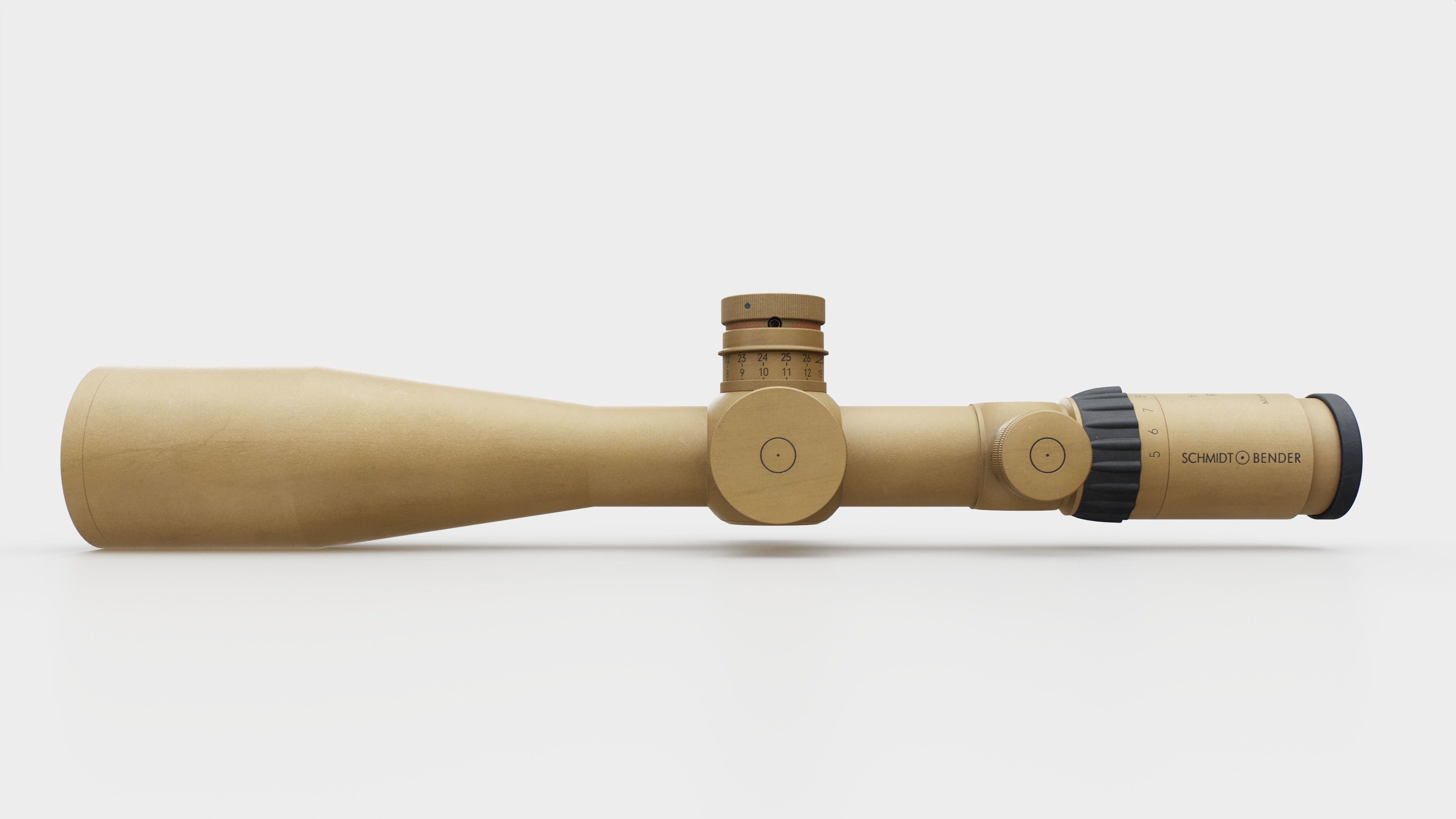 Schmidt and Bender 5-25x56 PM II Precision Rifle Scope Low-poly 3D model_5