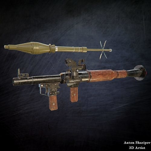 RPG 7 and PSO Scope Game Ready Asset Low-poly 3D model