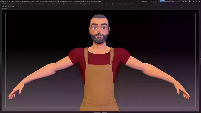 Stylized Character Base Mesh 15 - ZBrush 2019 - Trang 3D model