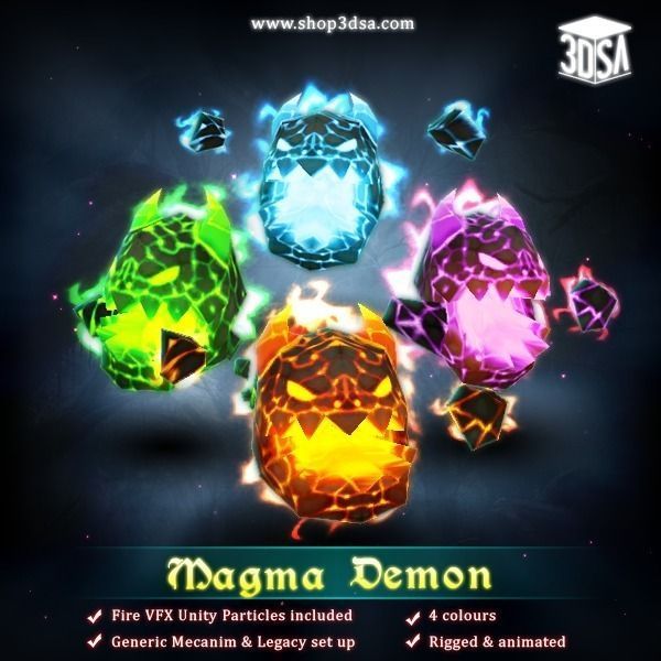 Magma Demon Low-poly 3D model_0