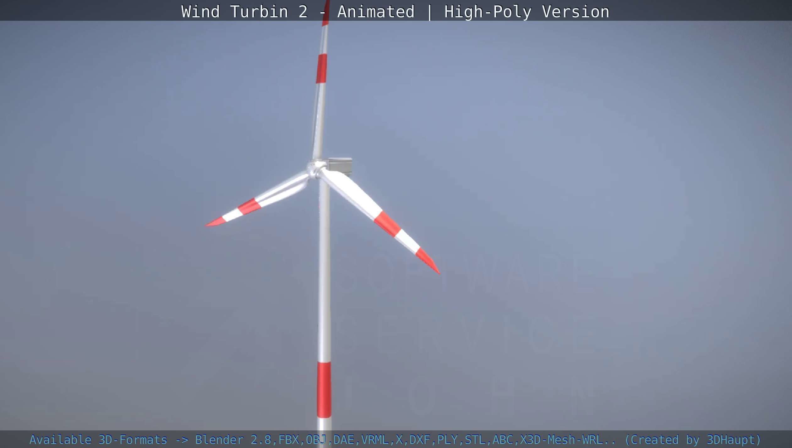 Animated Wind Turbin 2 - High-Poly Version 3D model_48