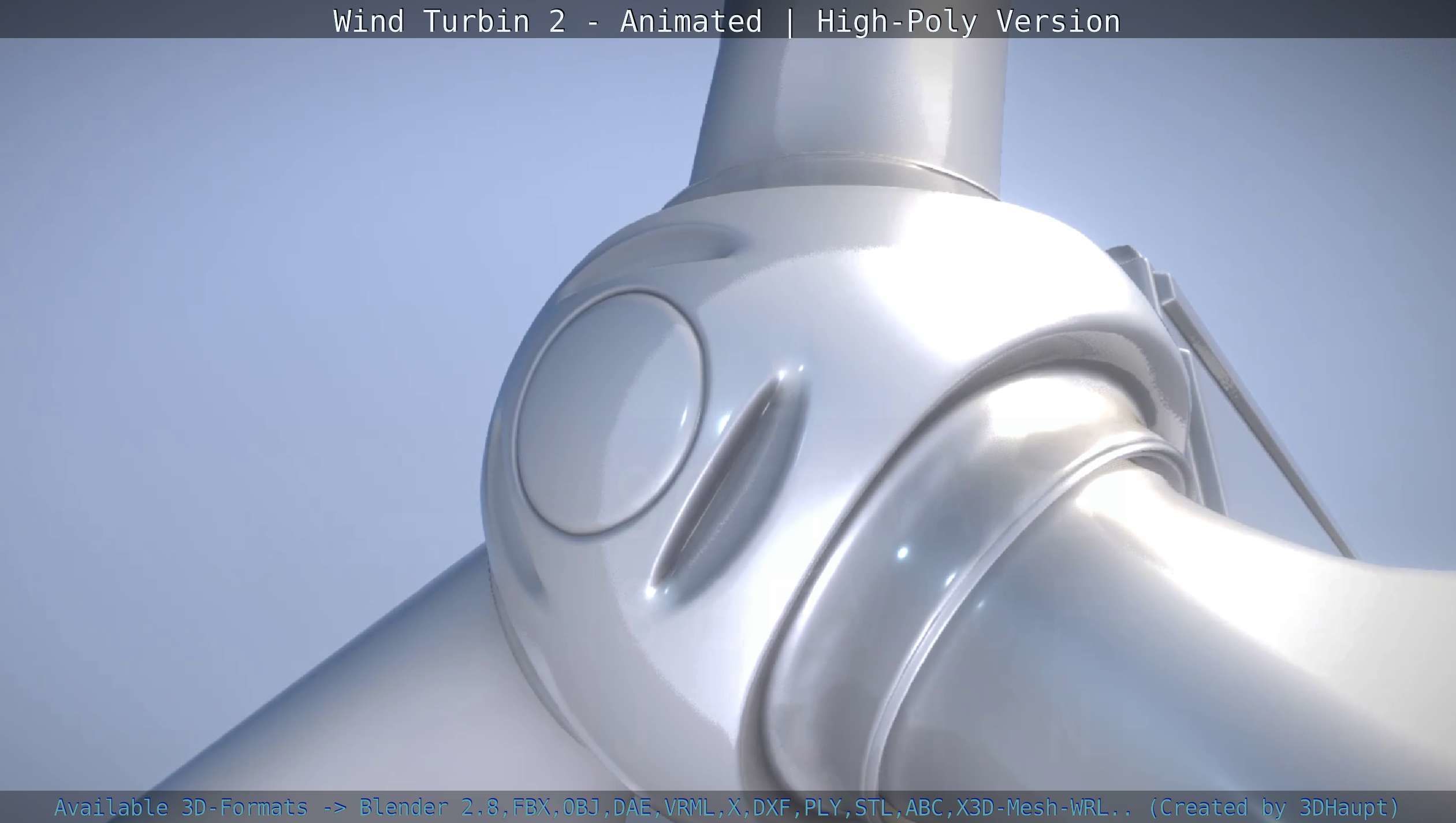 Animated Wind Turbin 2 - High-Poly Version 3D model_108