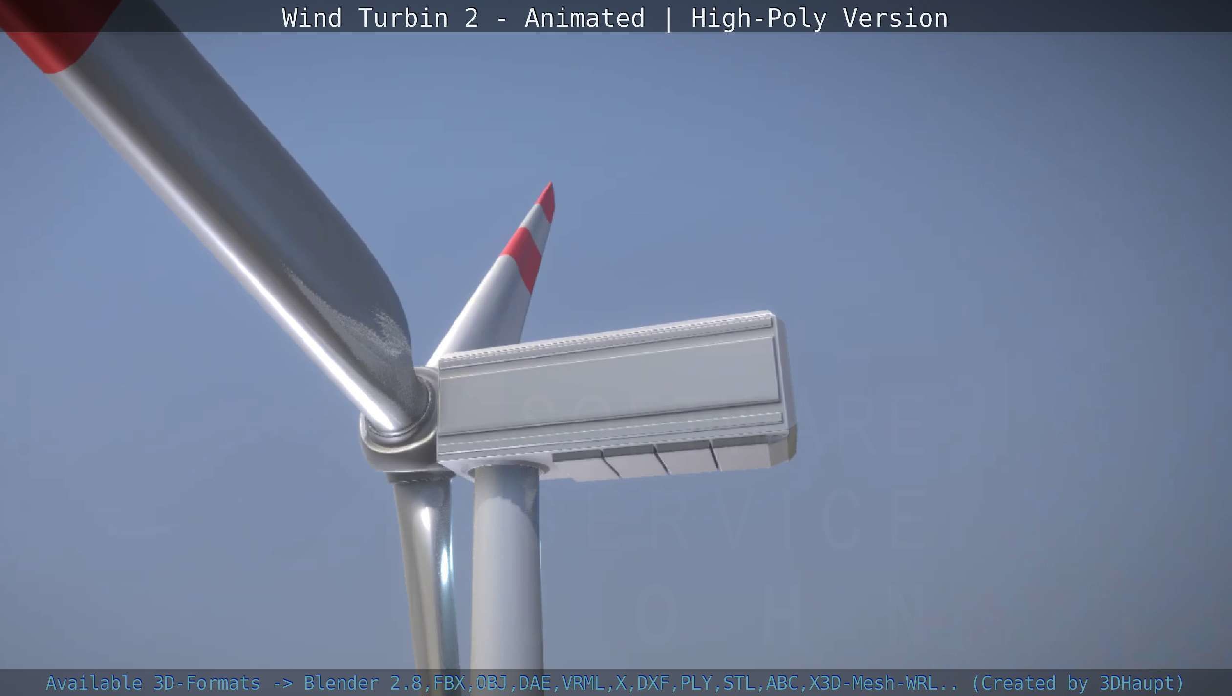 Animated Wind Turbin 2 - High-Poly Version 3D model_49