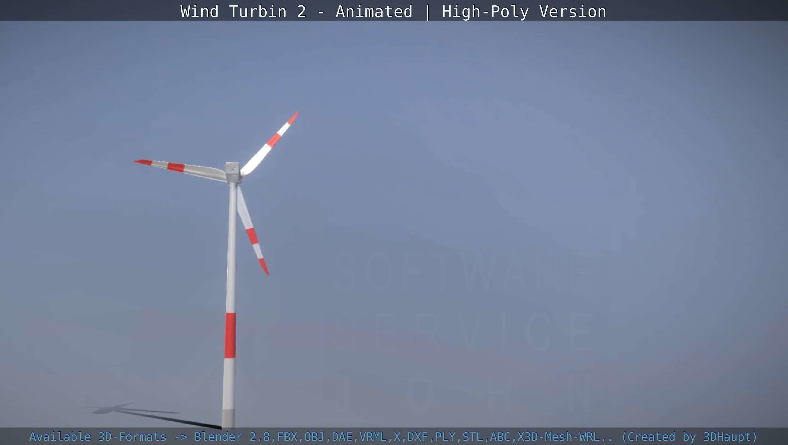 Animated Wind Turbin 2 - High-Poly Version 3D model_73