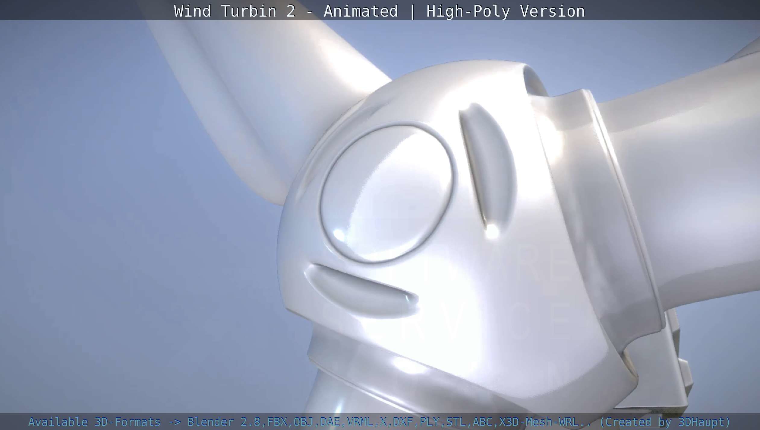 Animated Wind Turbin 2 - High-Poly Version 3D model_114