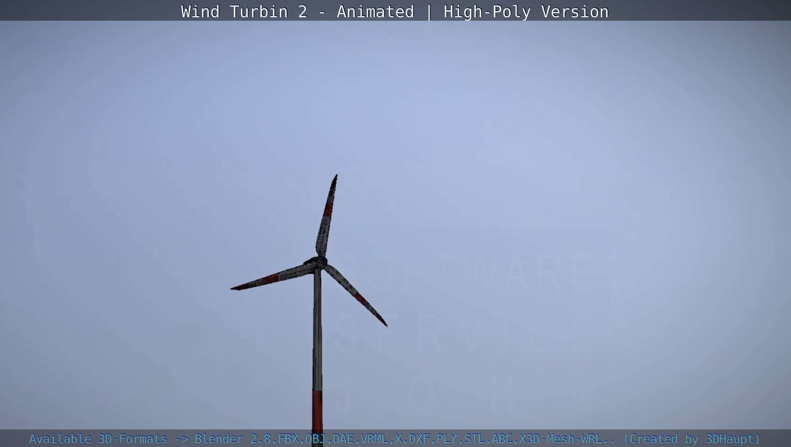 Animated Wind Turbin 2 - High-Poly Version 3D model_127
