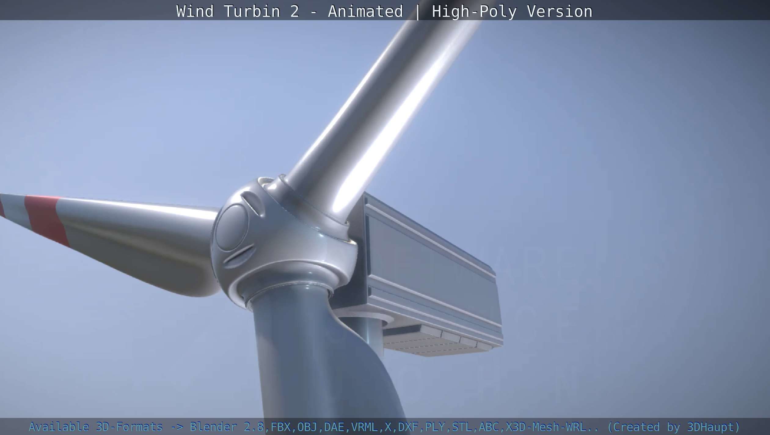 Animated Wind Turbin 2 - High-Poly Version 3D model_121
