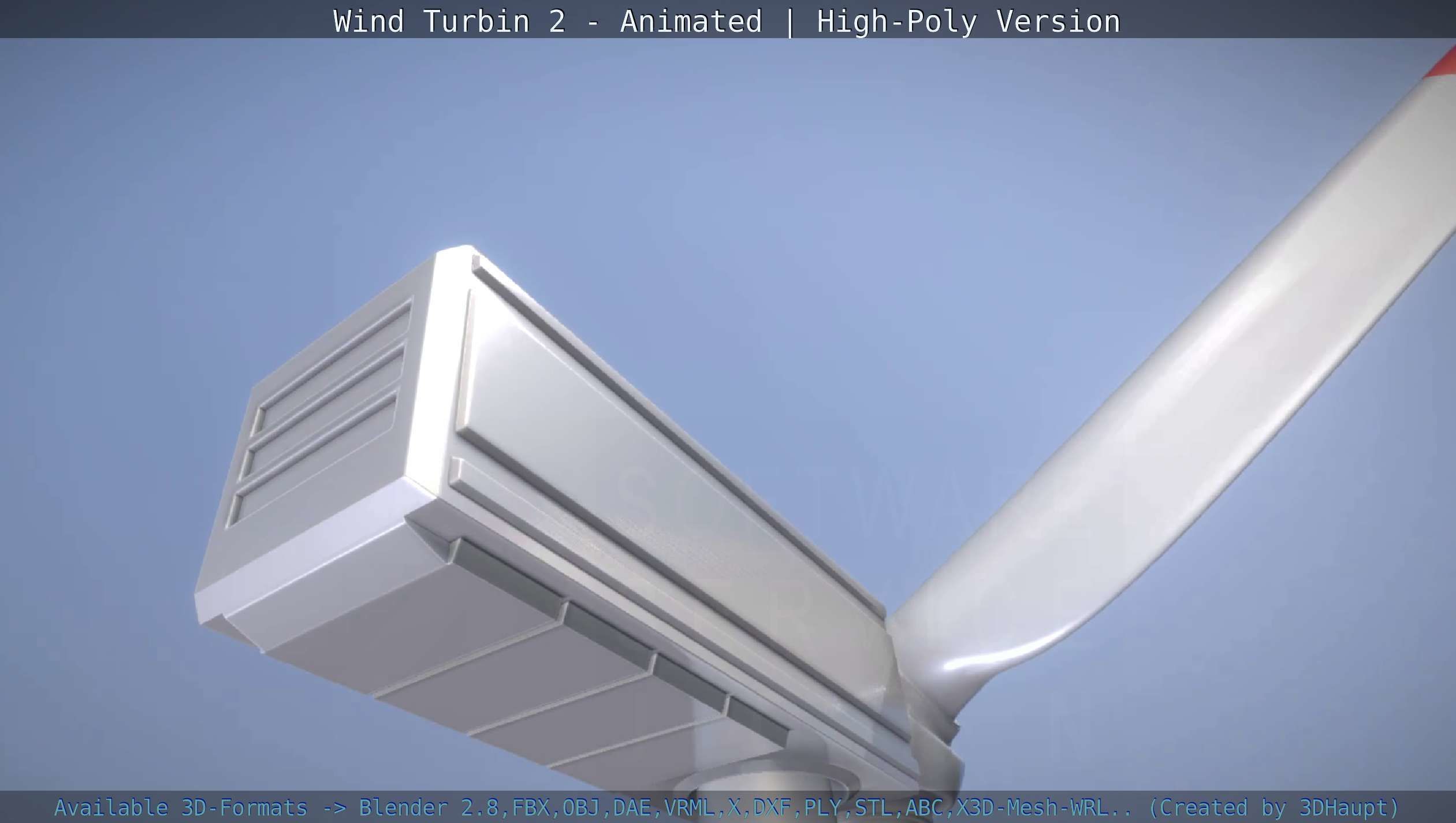 Animated Wind Turbin 2 - High-Poly Version 3D model_79