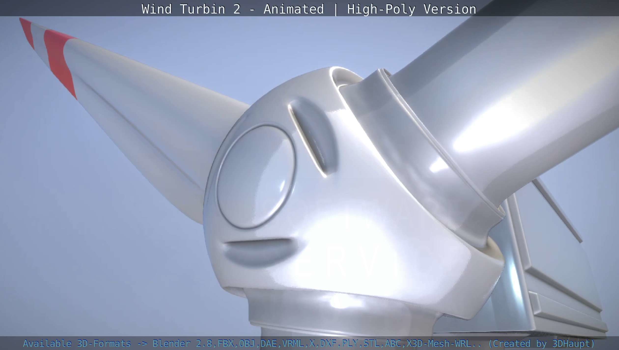 Animated Wind Turbin 2 - High-Poly Version 3D model_107