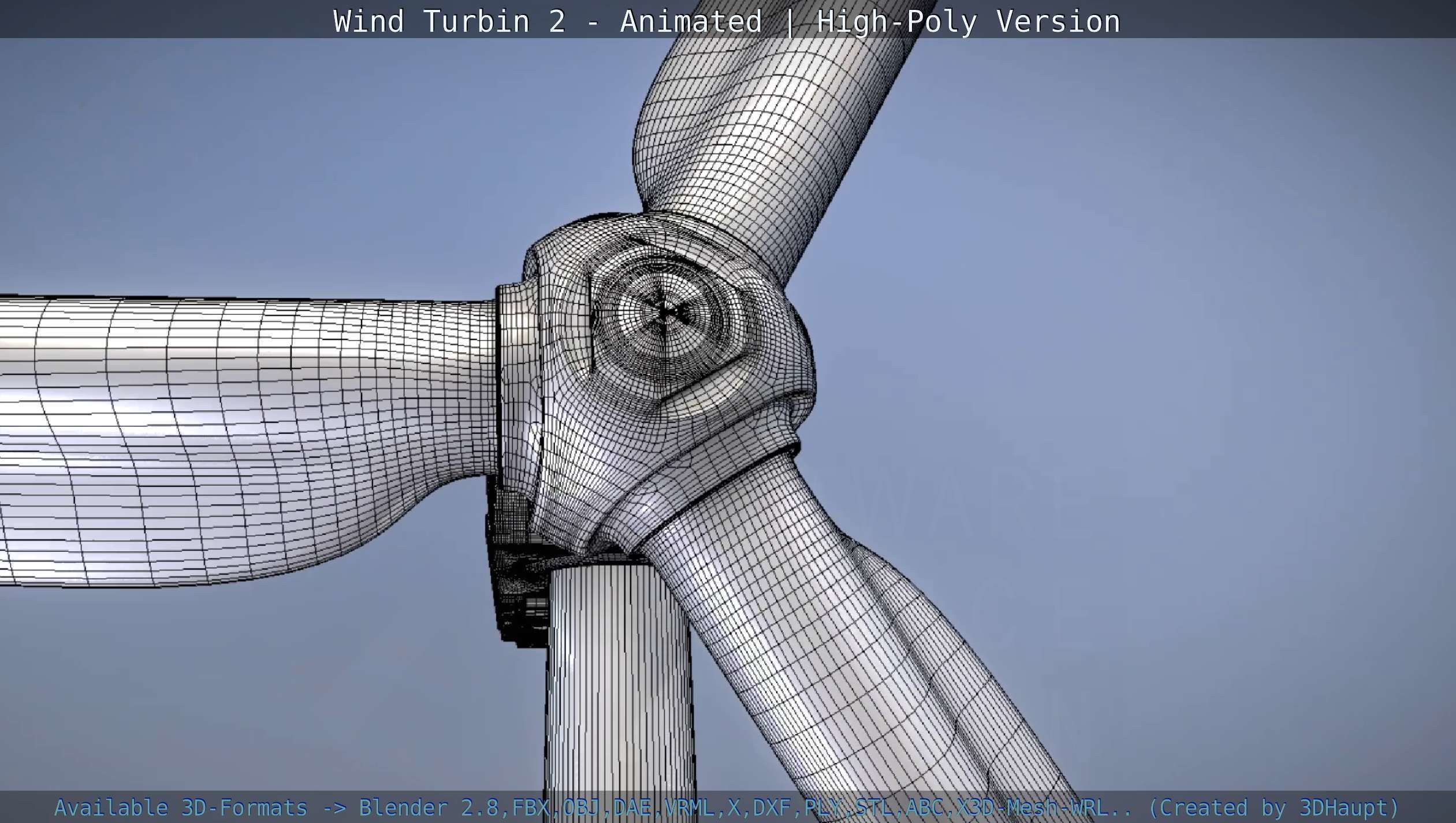 Animated Wind Turbin 2 - High-Poly Version 3D model_106