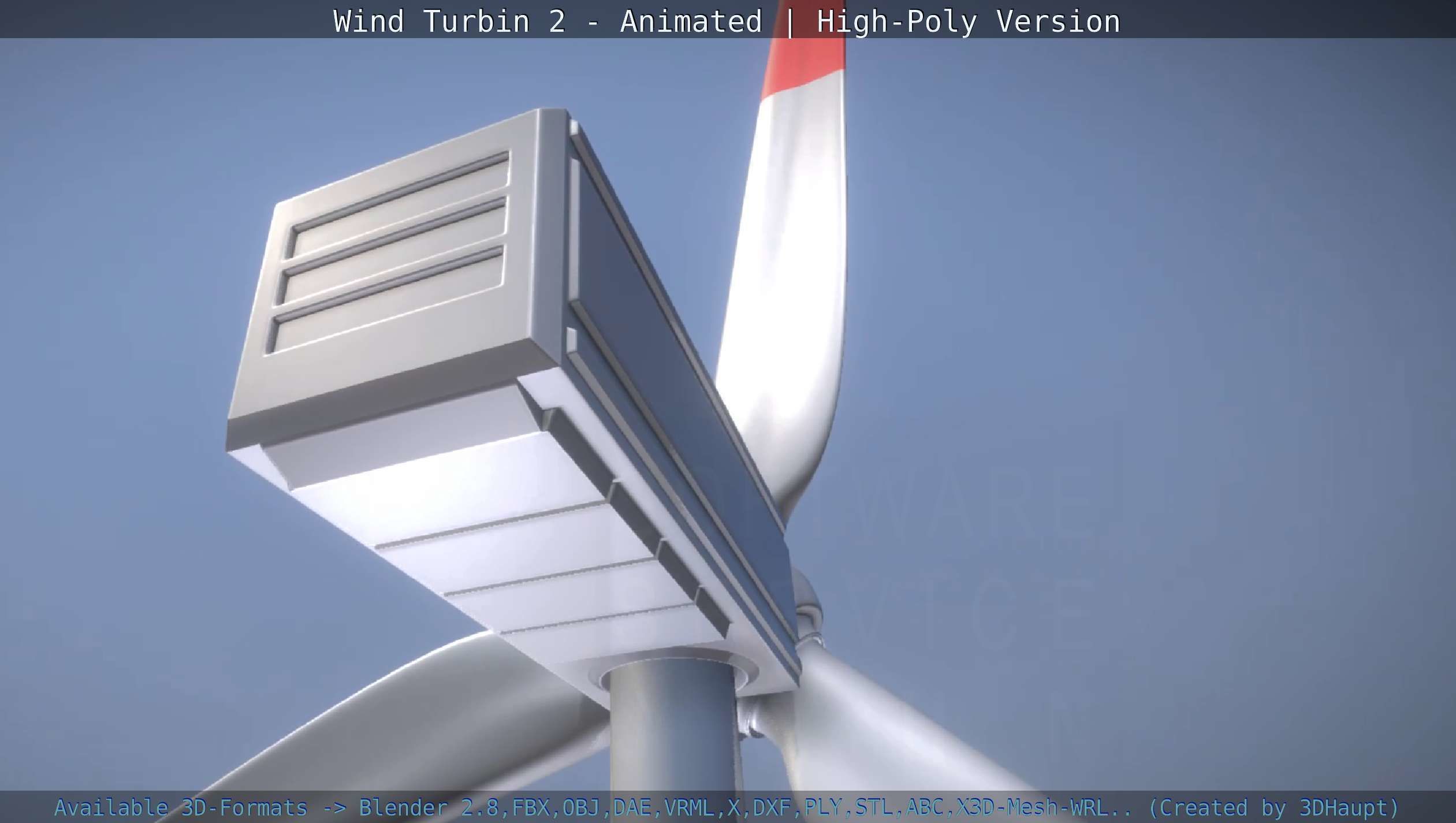 Animated Wind Turbin 2 - High-Poly Version 3D model_9