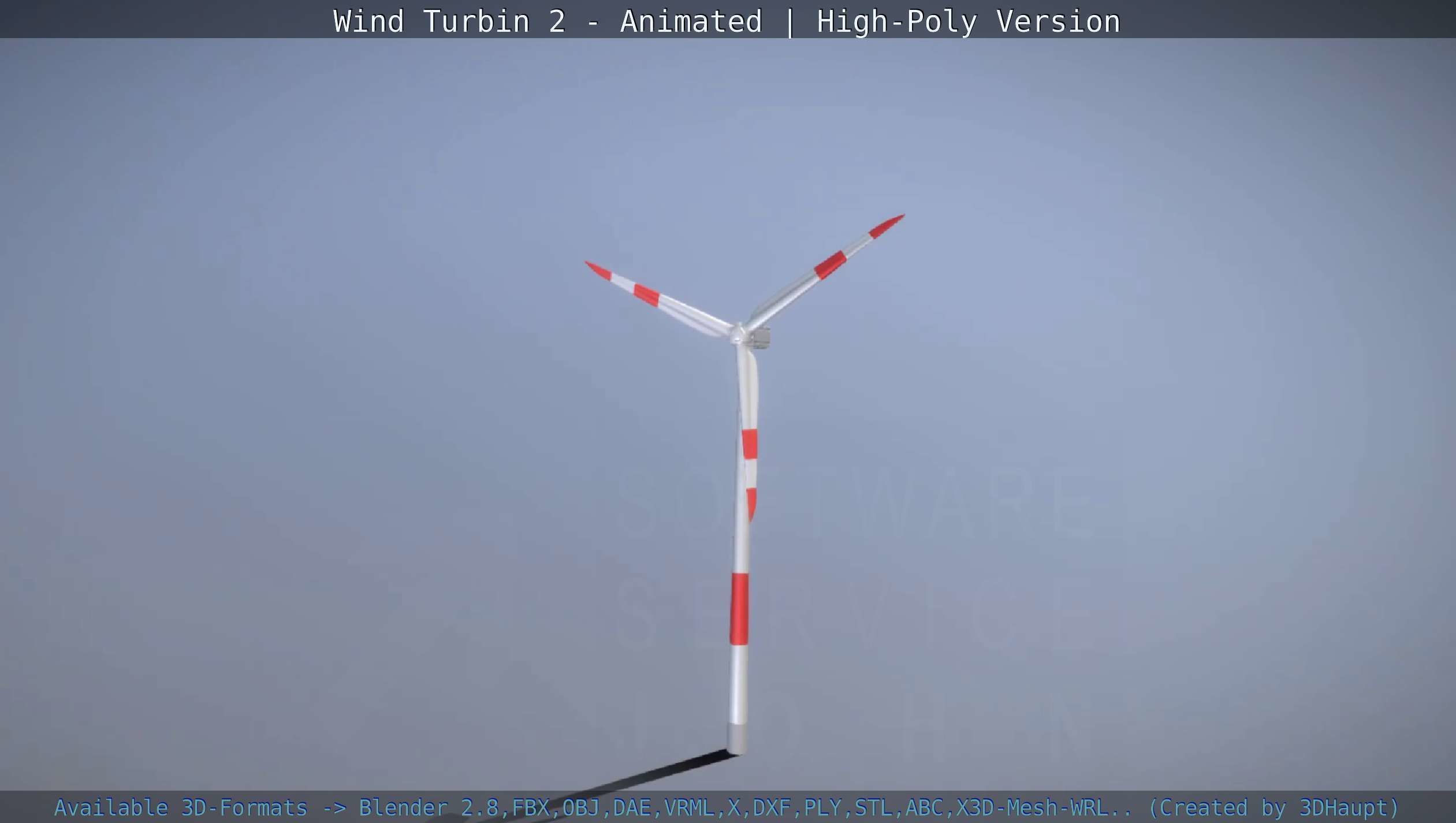 Animated Wind Turbin 2 - High-Poly Version 3D model_70