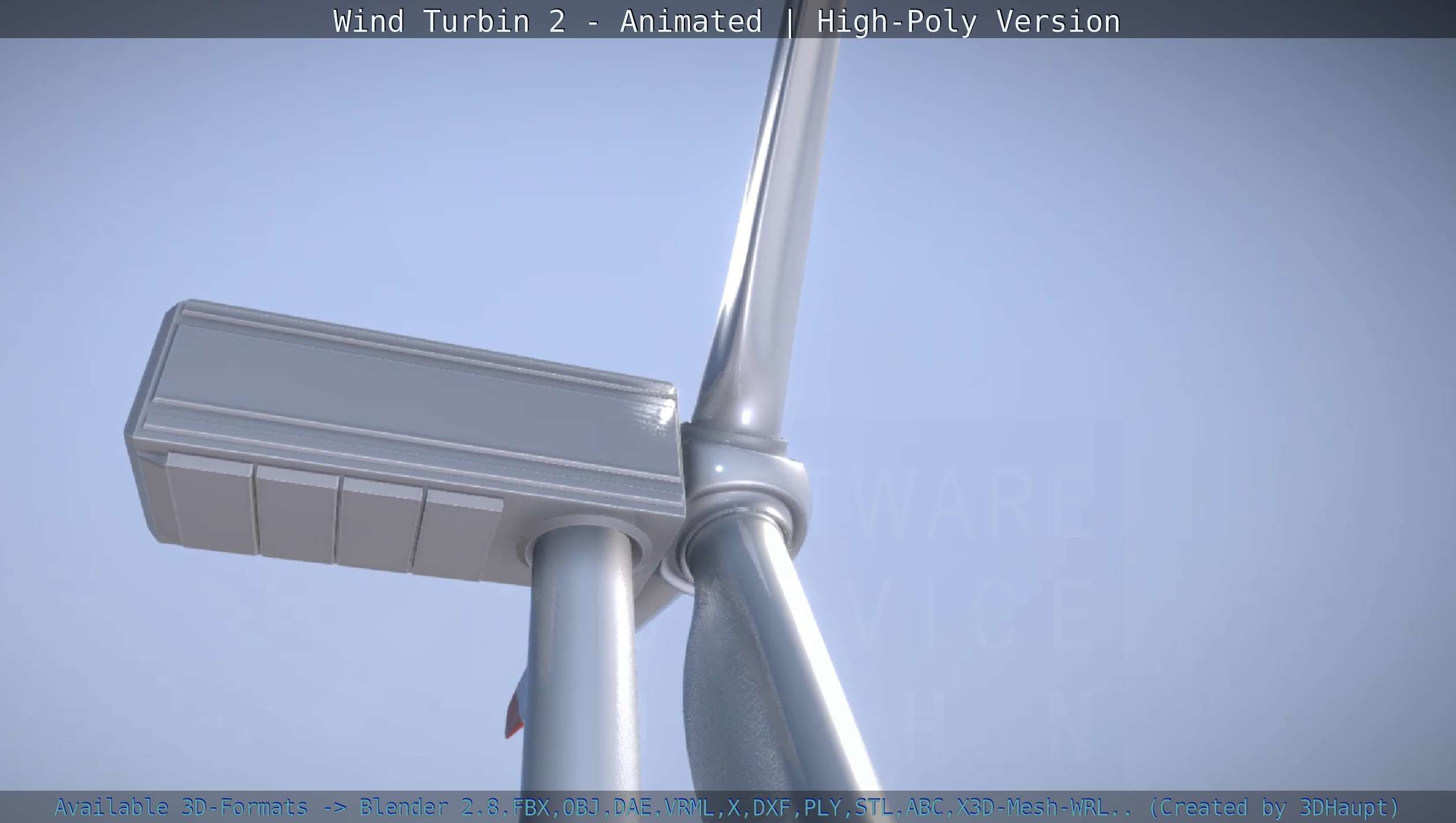 Animated Wind Turbin 2 - High-Poly Version 3D model_34