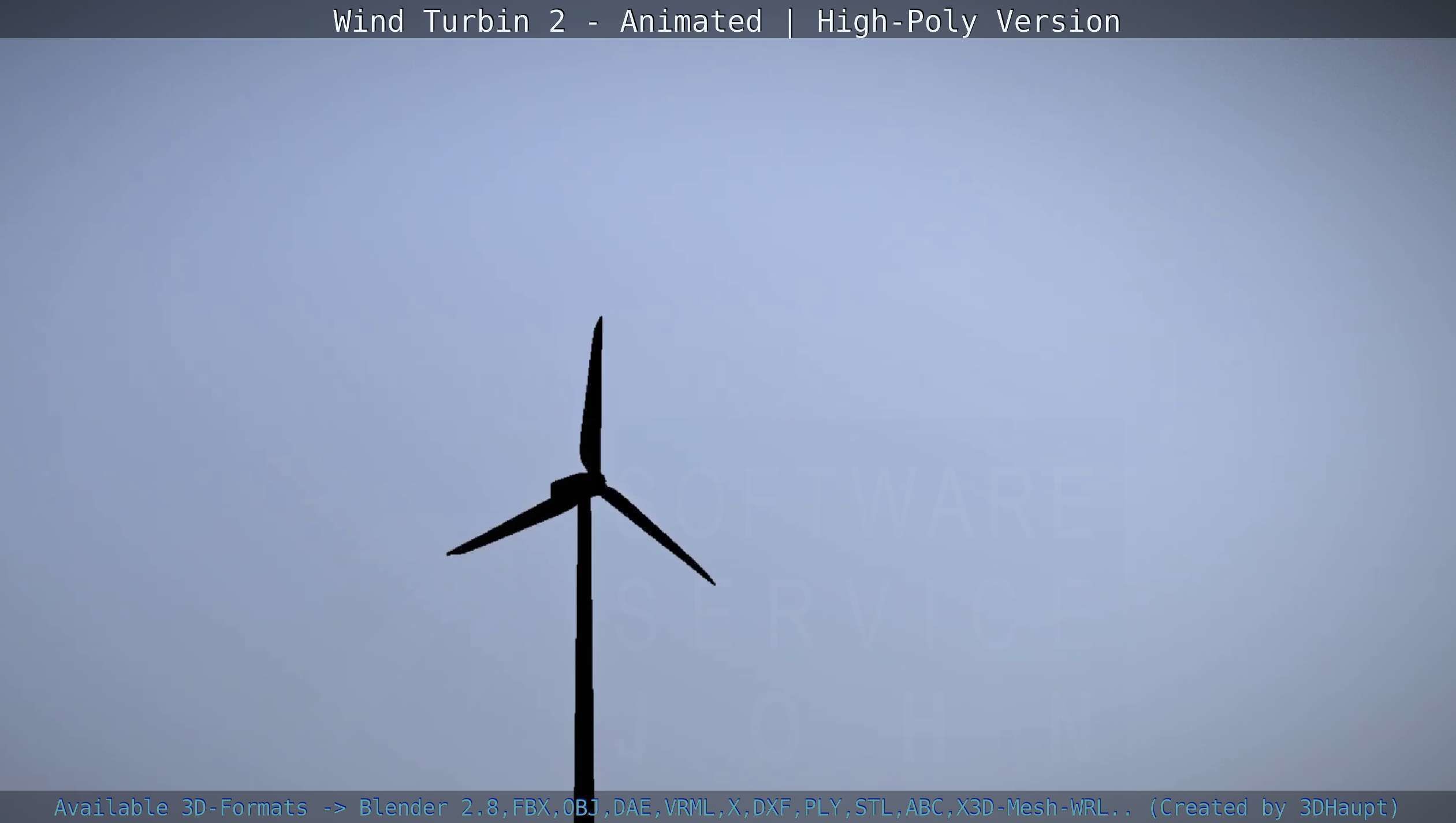 Animated Wind Turbin 2 - High-Poly Version 3D model_125