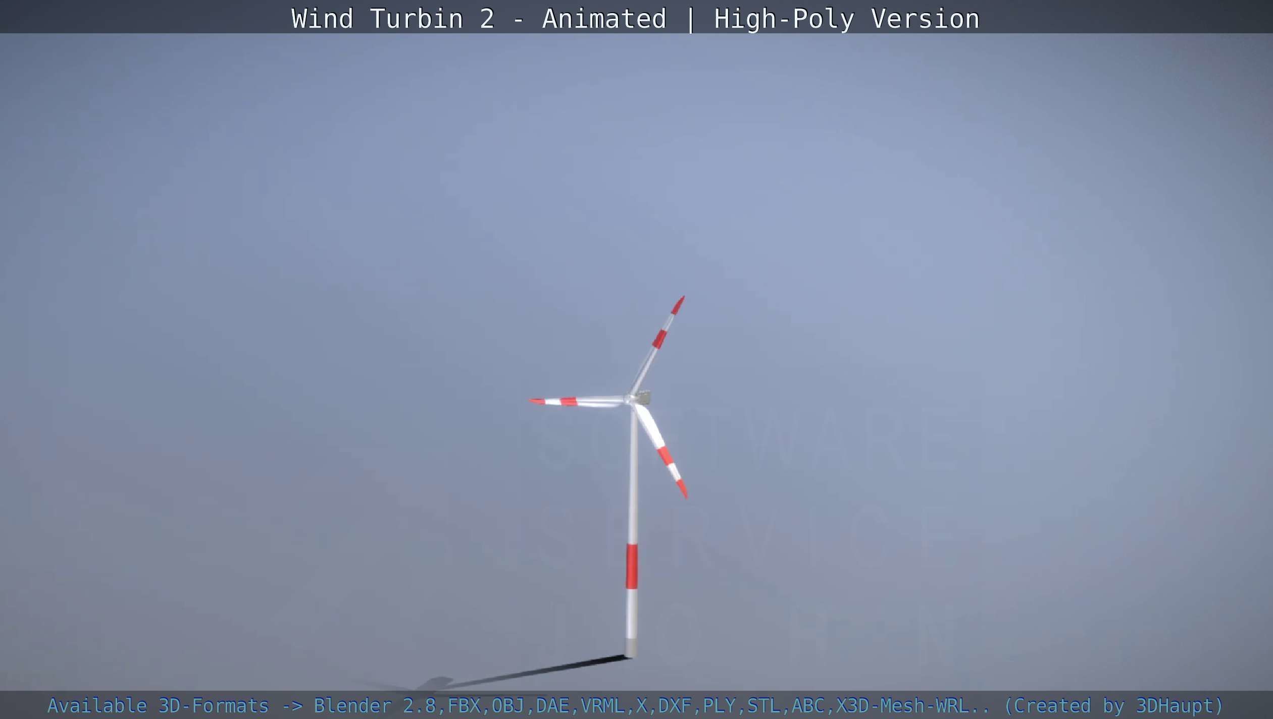 Animated Wind Turbin 2 - High-Poly Version 3D model_62
